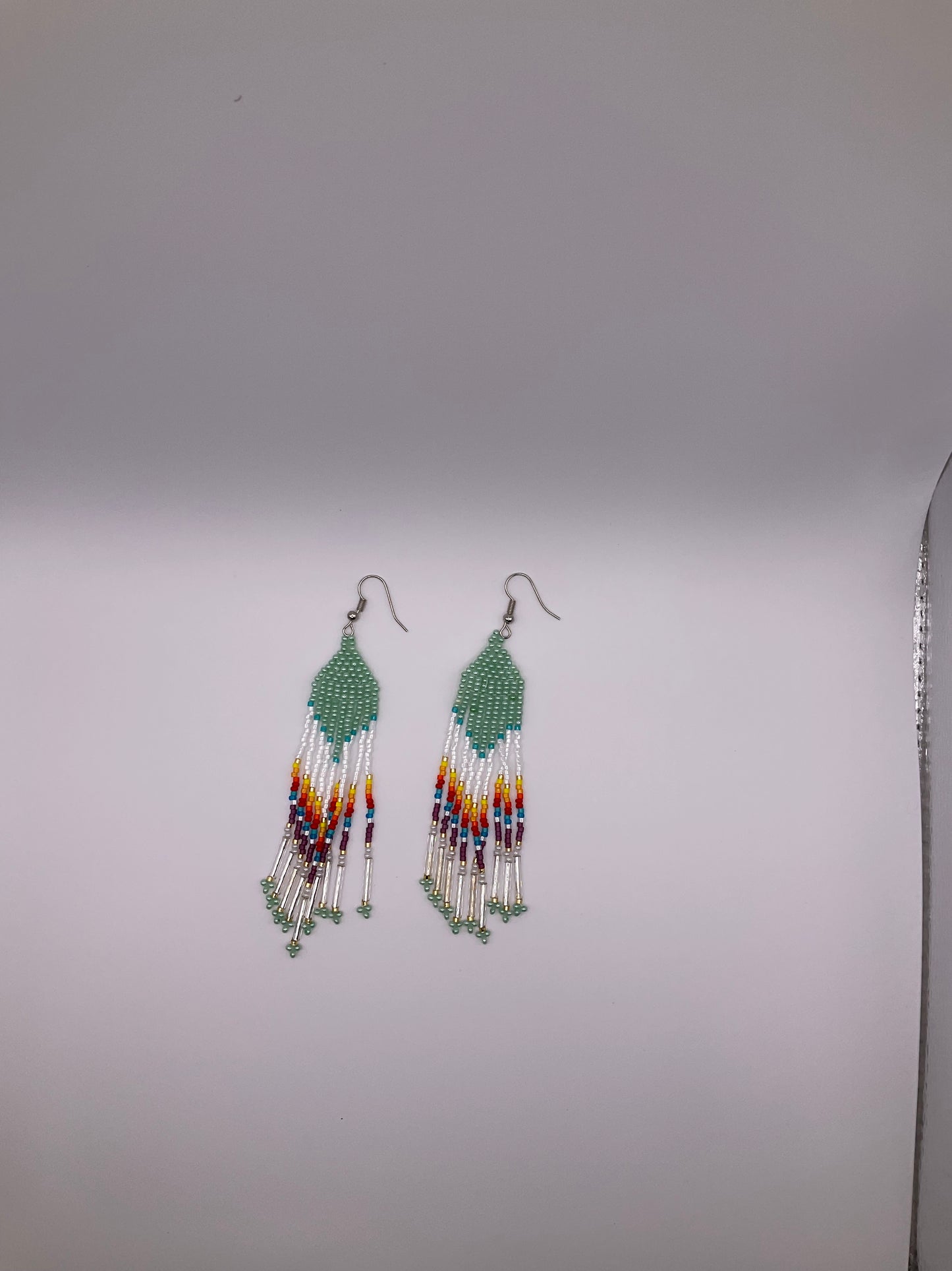 Fringed beaded earrings