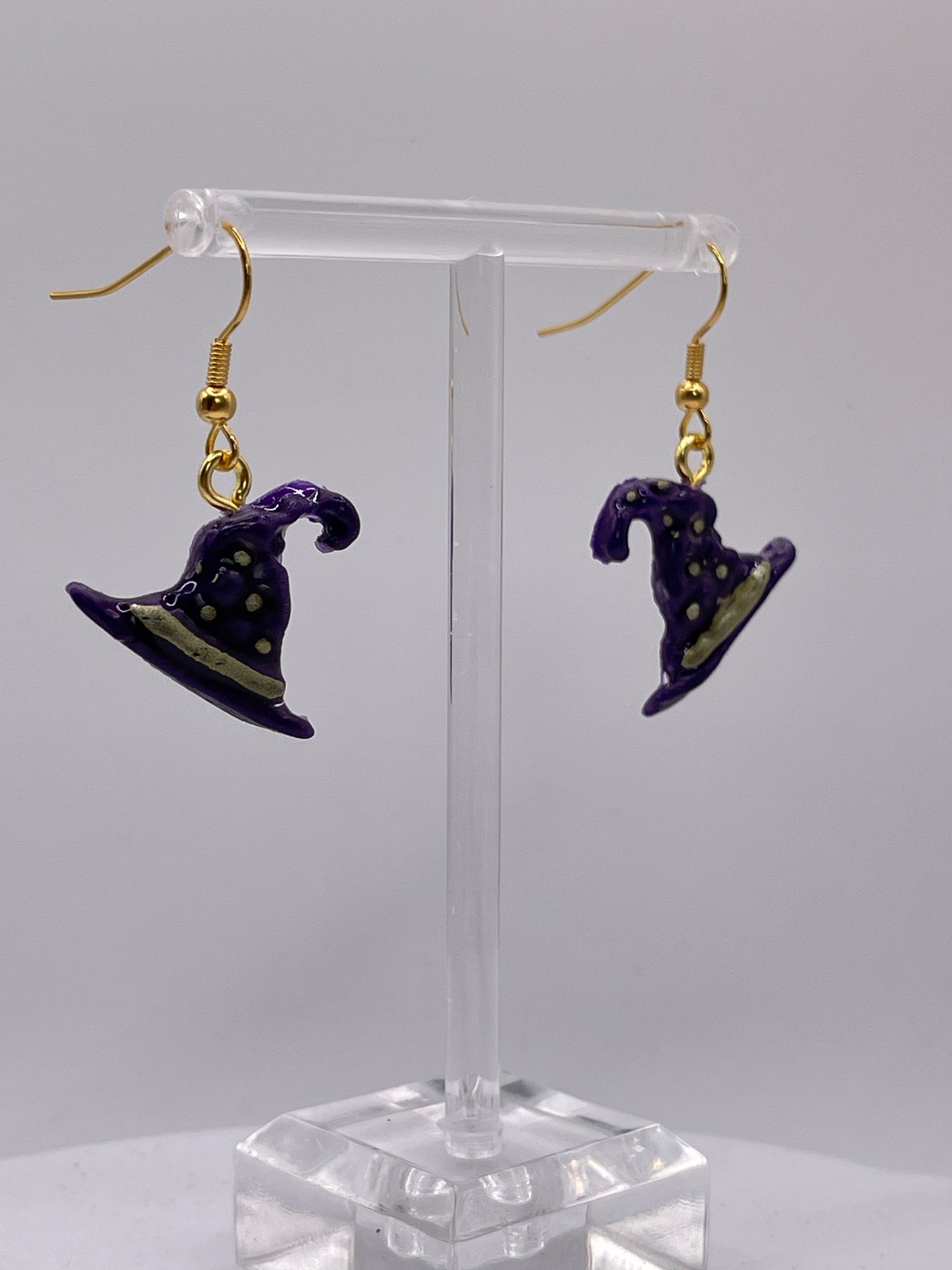 Purple Witch Hat Earrings