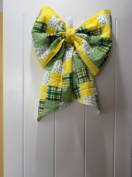 Oversized Quilted Patchwork Bow Wall or Door Decor