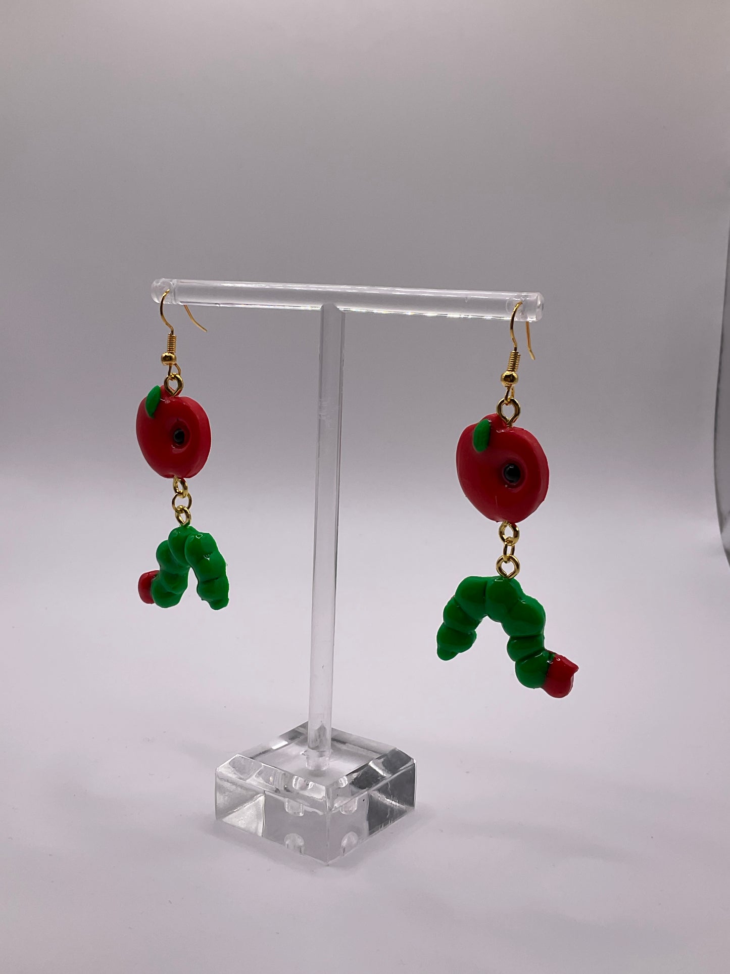 Hungry Caterpillar & Apple Earrings 2