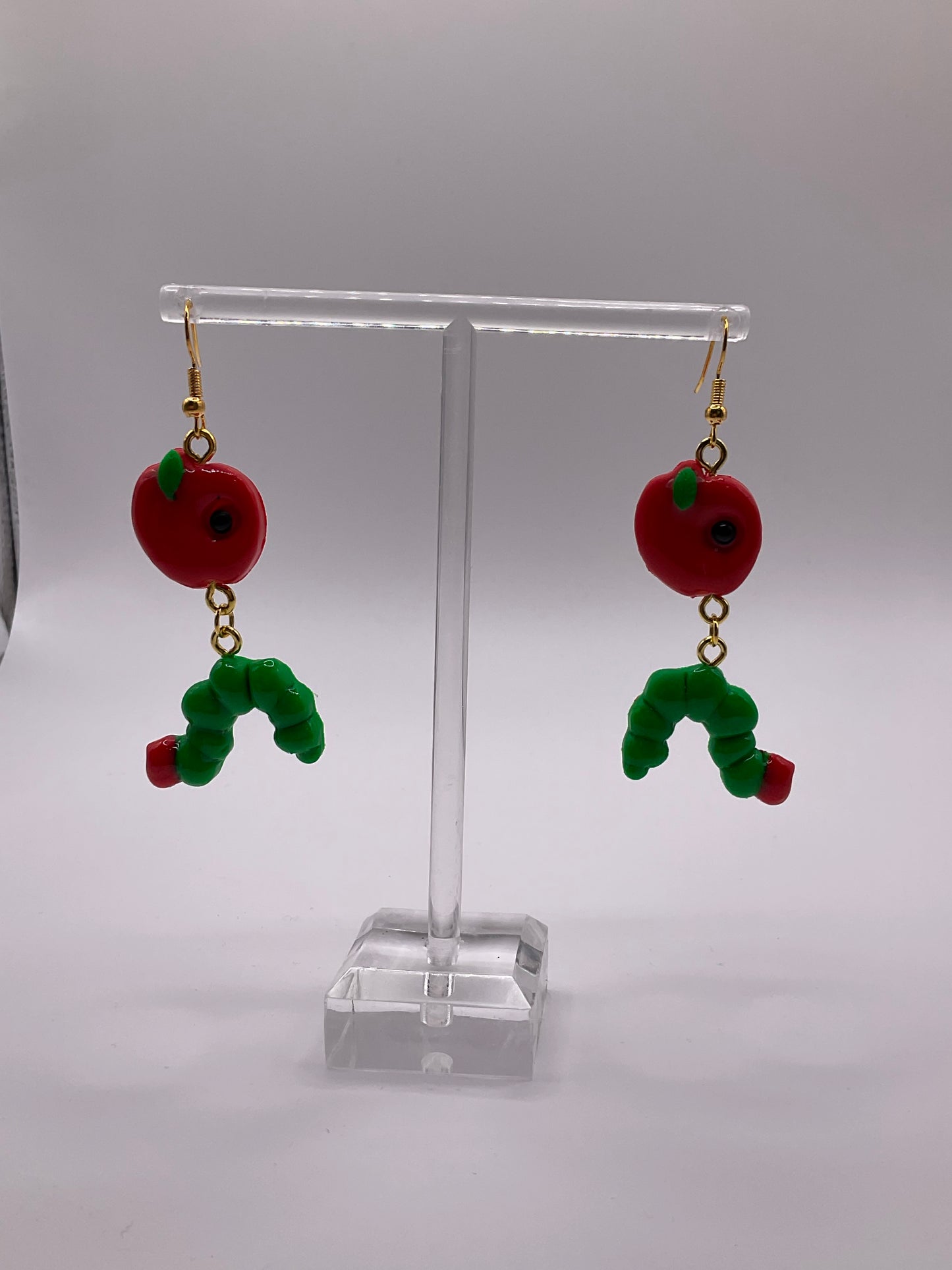 Hungry Caterpillar & Apple Earrings 2