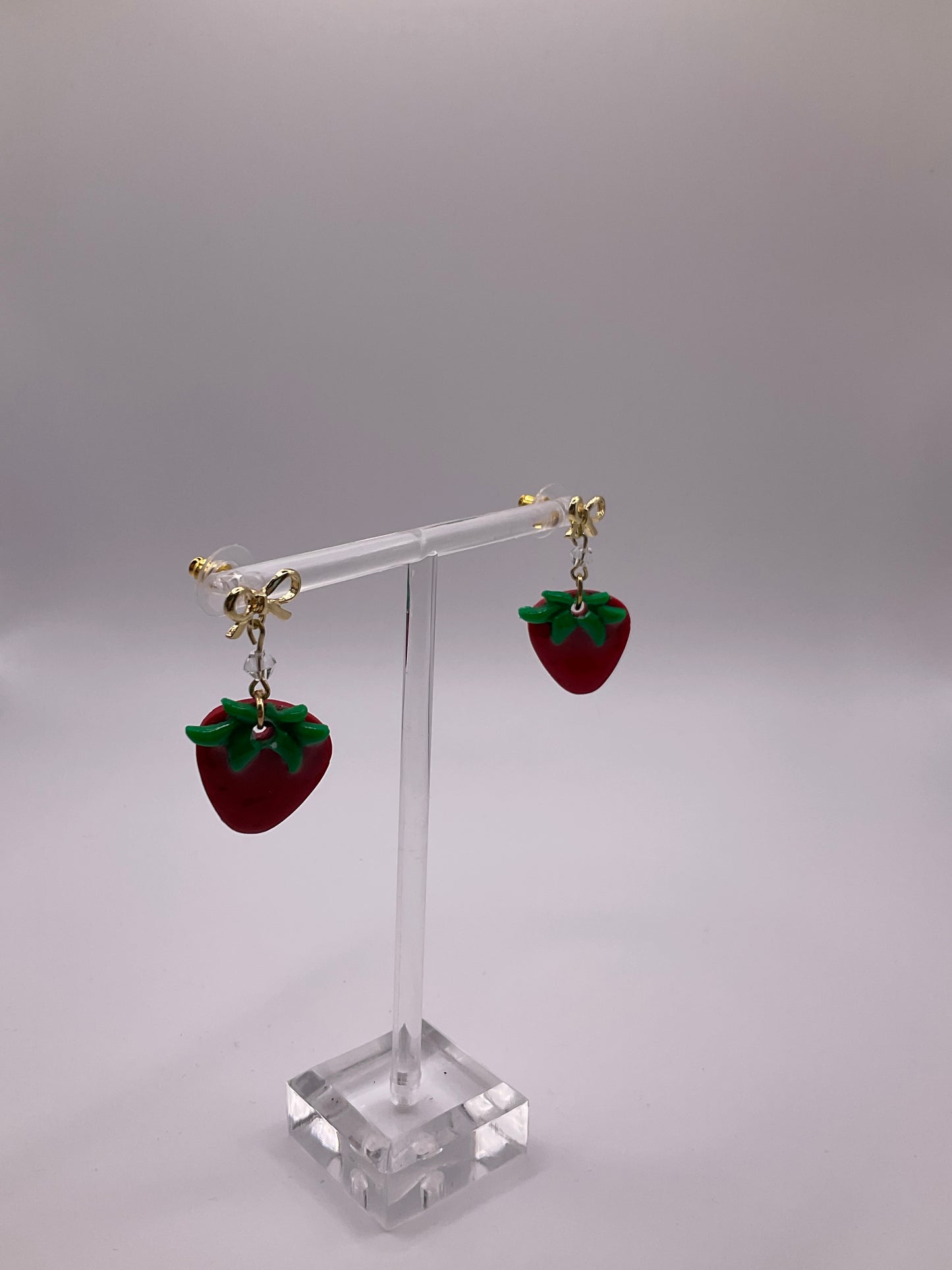 Polymer Clay Strawberry Dangle Earrings
