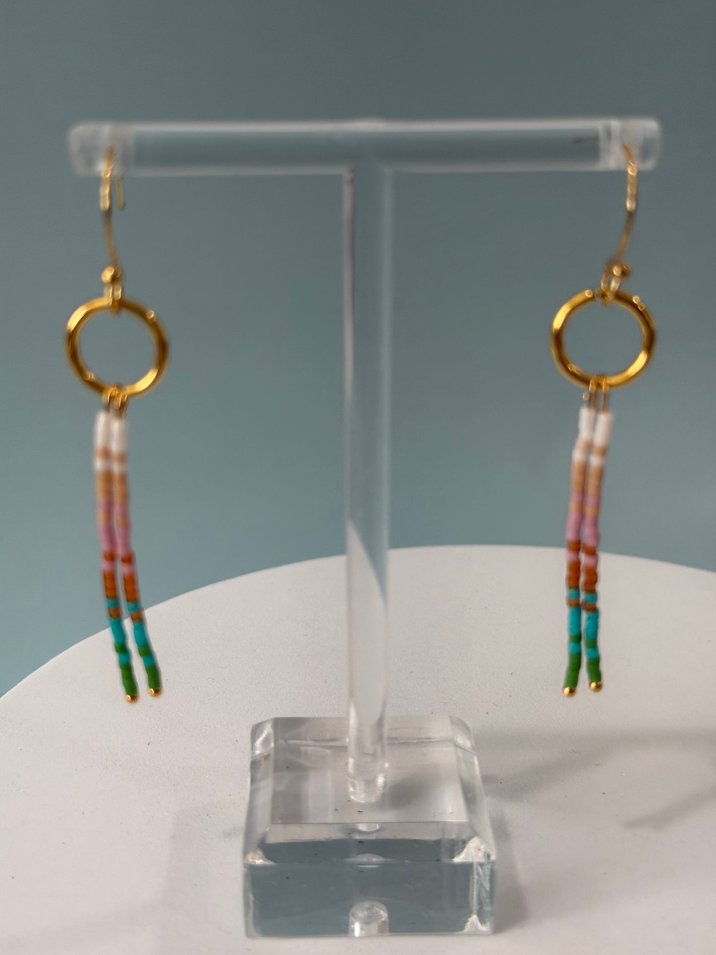 Multicolored Beaded Dangle Earrings