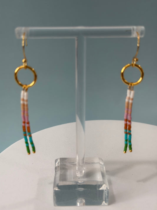Multicolored Beaded Dangle Earrings