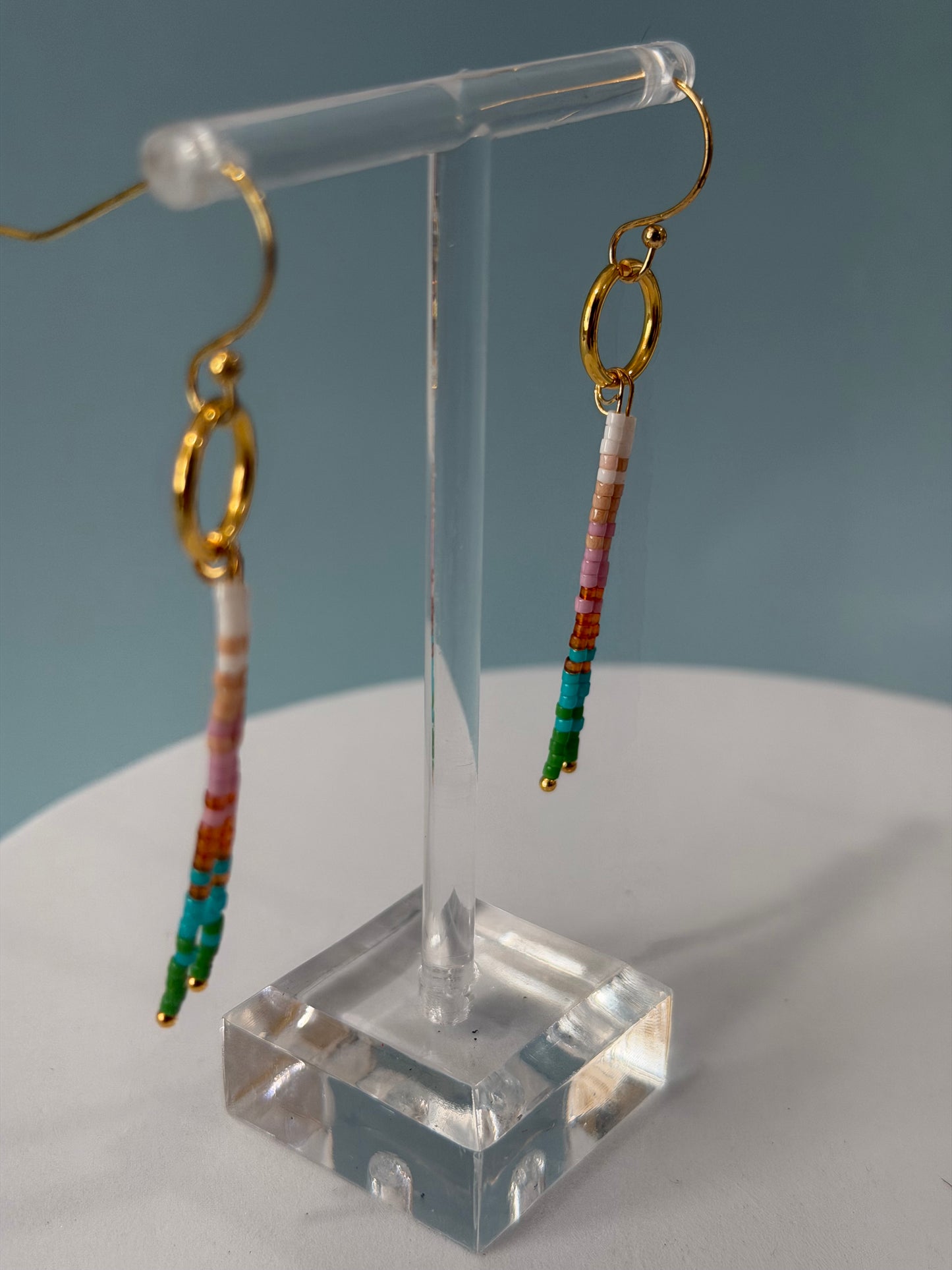 Multicolored Beaded Dangle Earrings