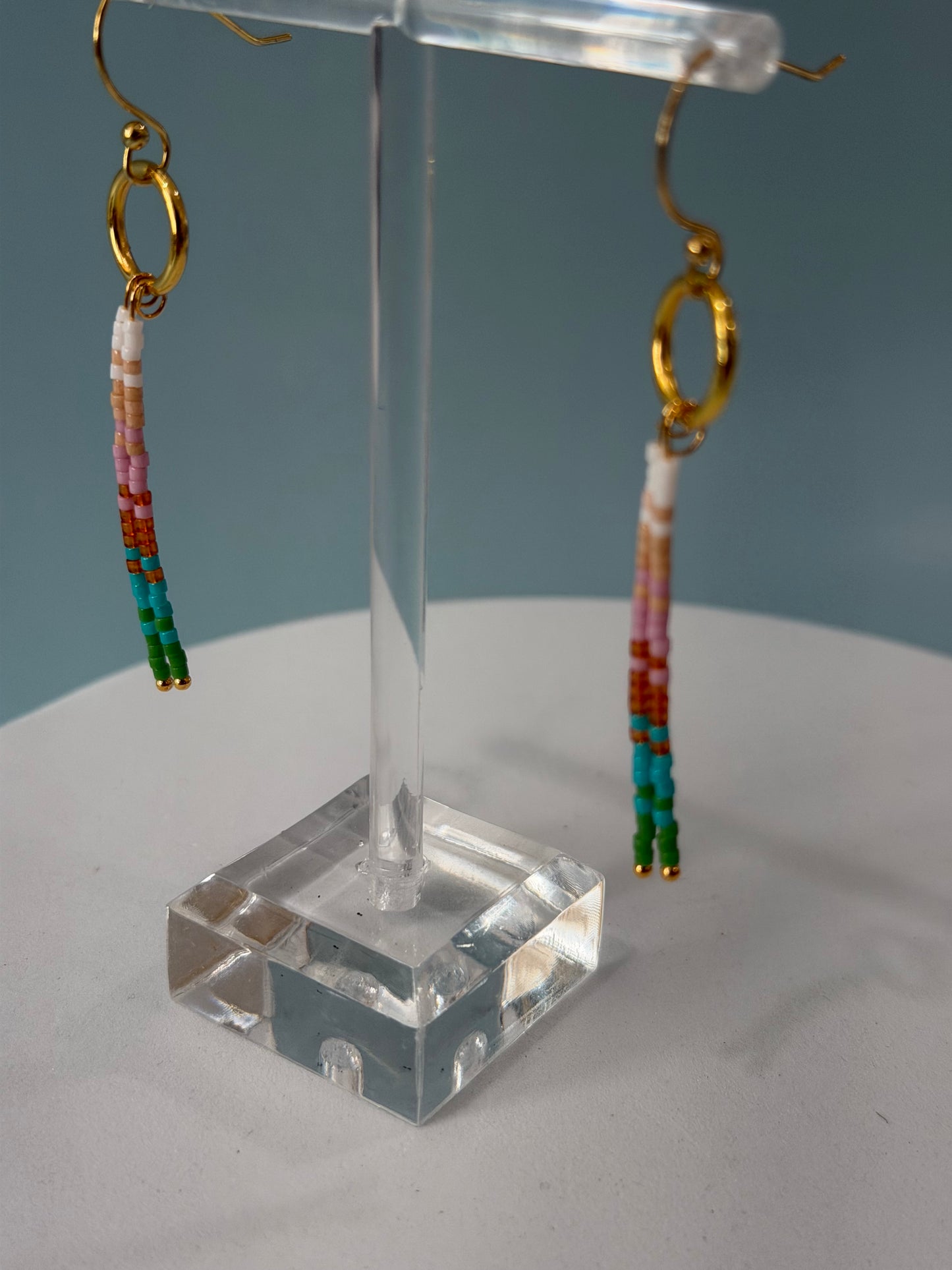 Multicolored Beaded Dangle Earrings