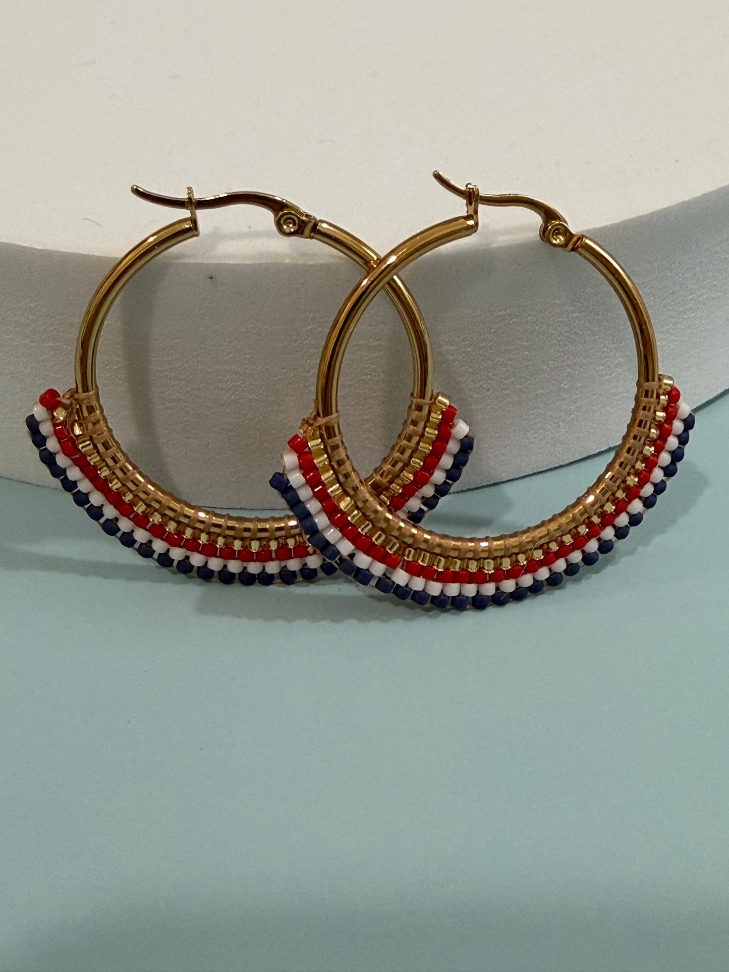 Beaded Hoop Earrings