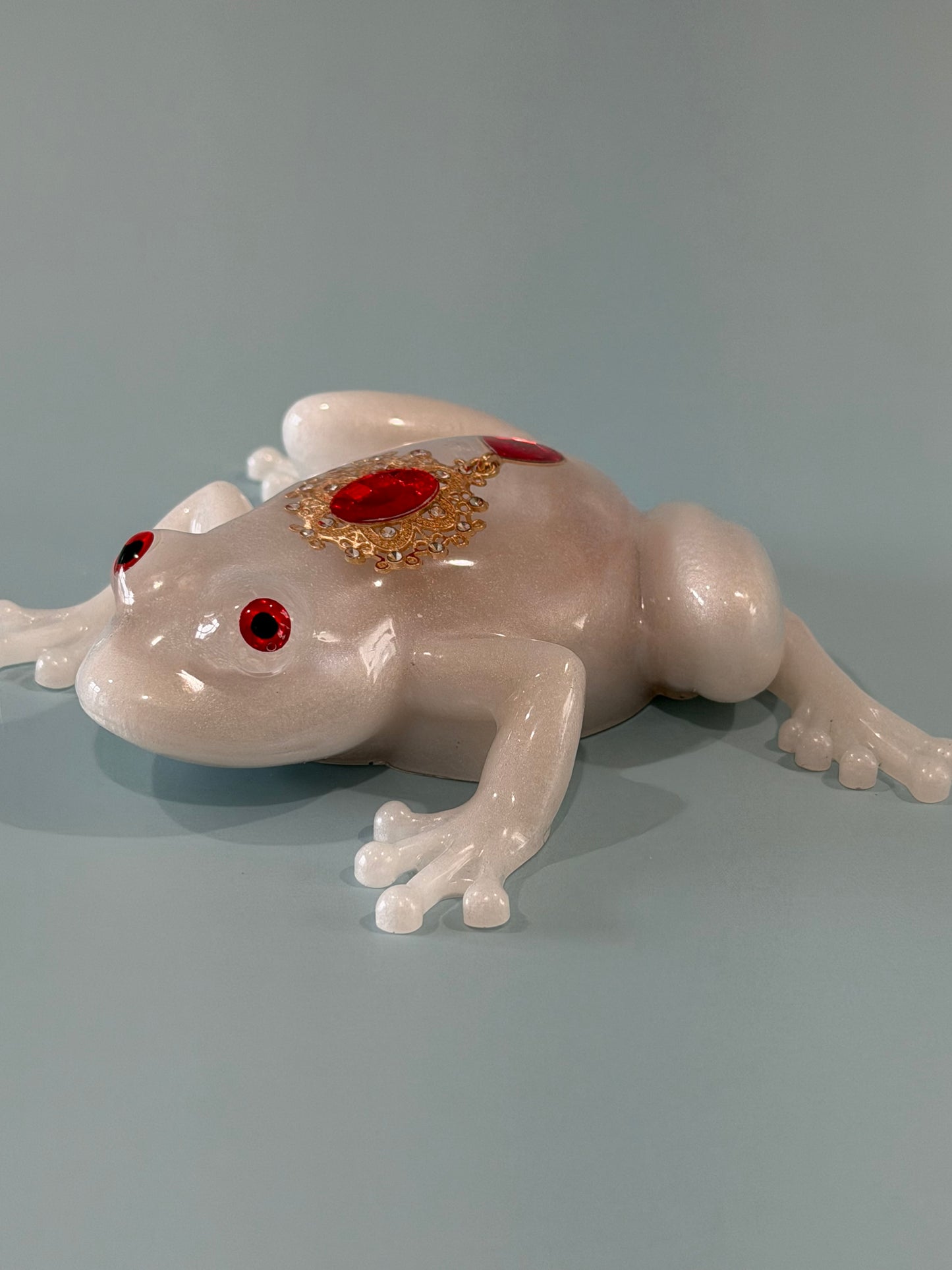 Acrylic Resin Art Frog | Decorative Paperweight | Frog Shelf Sitter