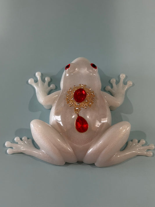 Acrylic Resin Art Frog | Decorative Paperweight | Frog Shelf Sitter