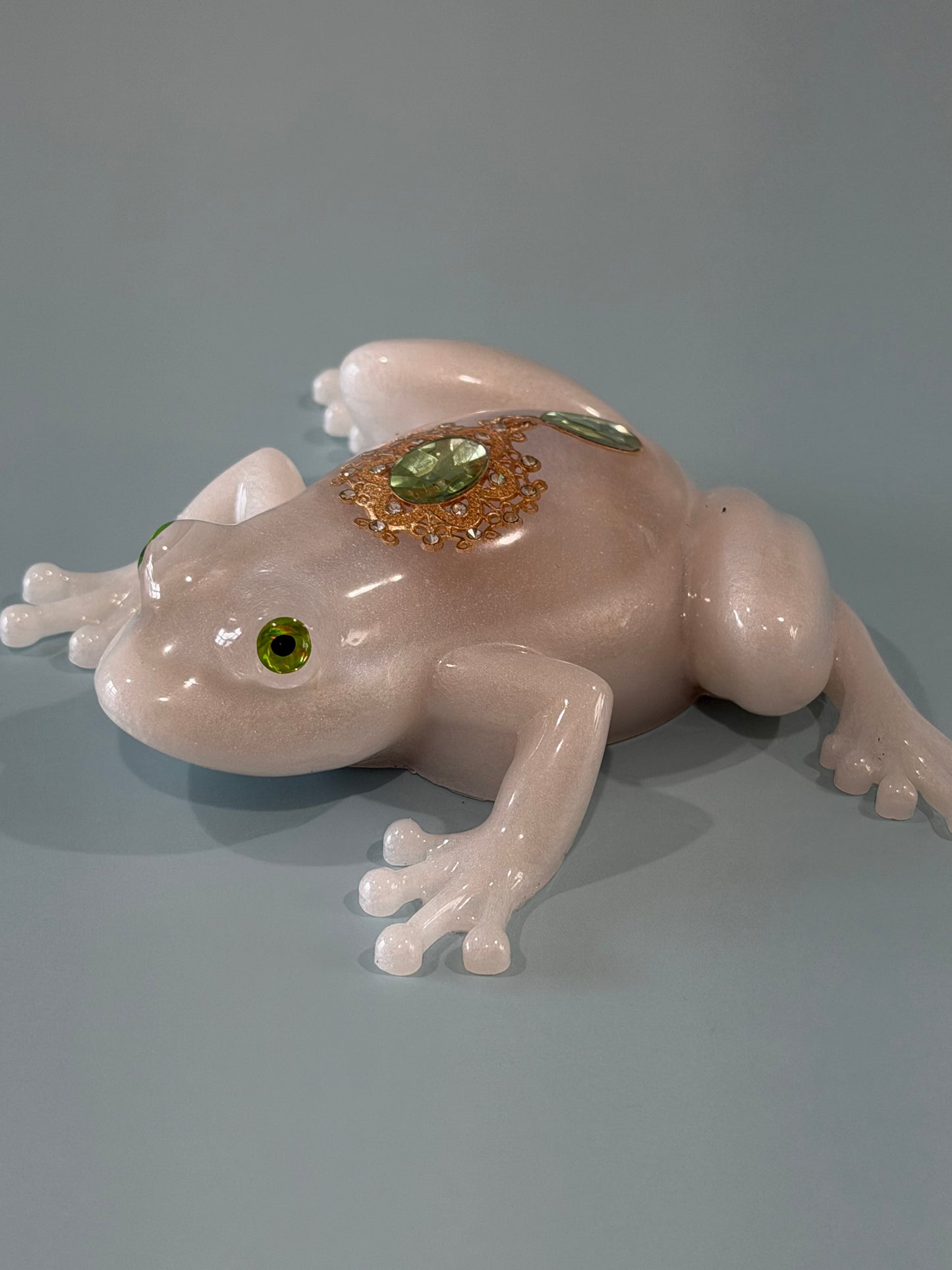 Acrylic Resin Art Frog | Decorative Paperweight | Frog Shelf Sitter