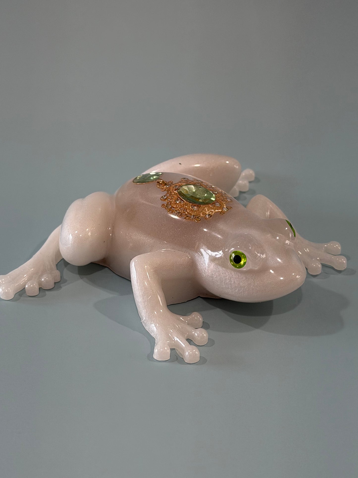 Acrylic Resin Art Frog | Decorative Paperweight | Frog Shelf Sitter