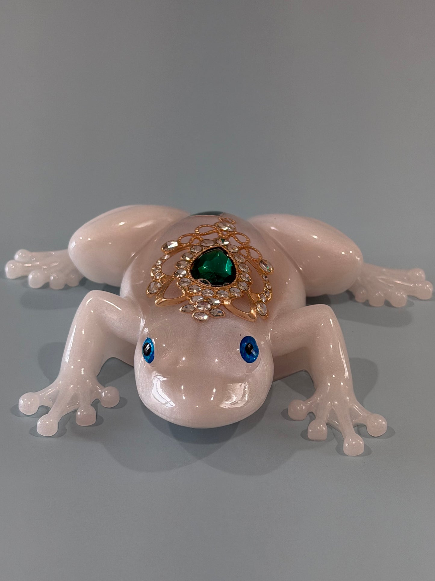 Acrylic Resin Art Frog | Decorative Paperweight | Frog Shelf Sitter