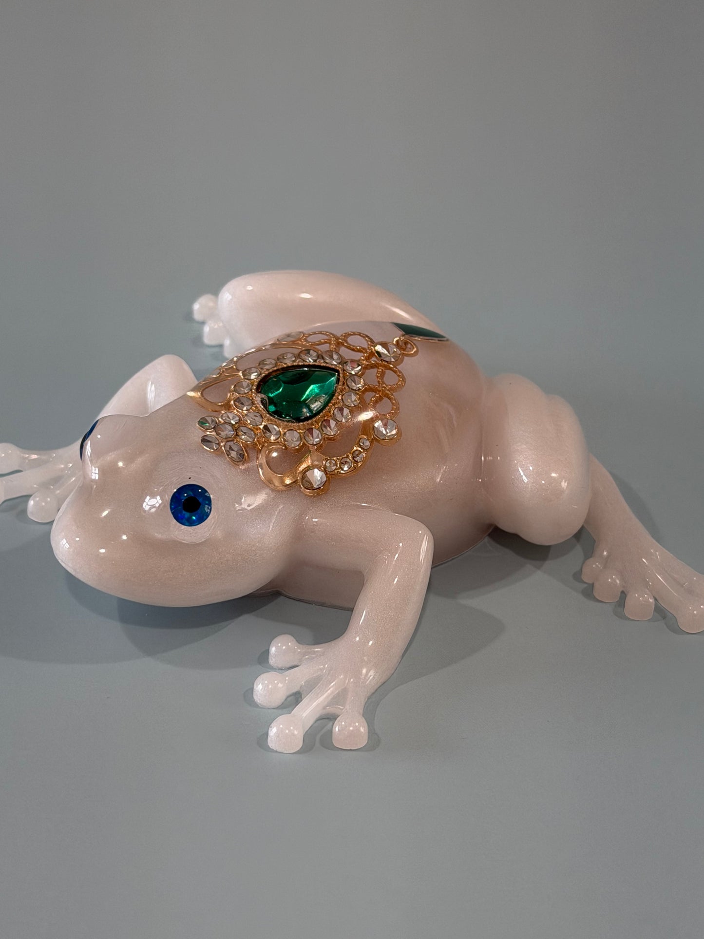 Acrylic Resin Art Frog | Decorative Paperweight | Frog Shelf Sitter