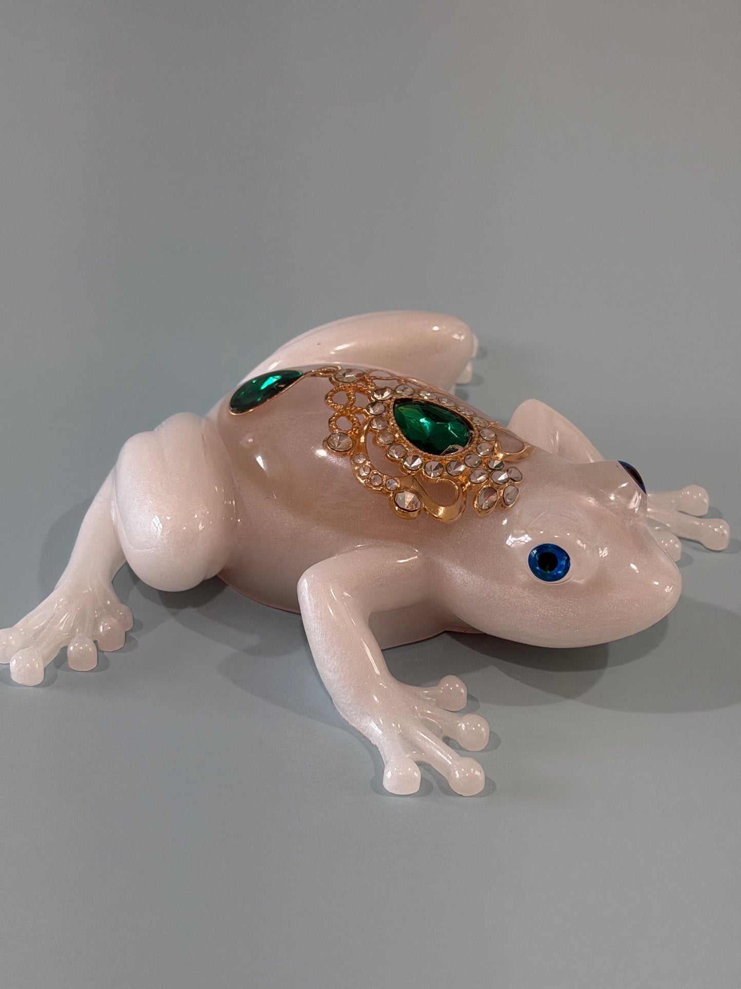 Acrylic Resin Art Frog | Decorative Paperweight | Frog Shelf Sitter