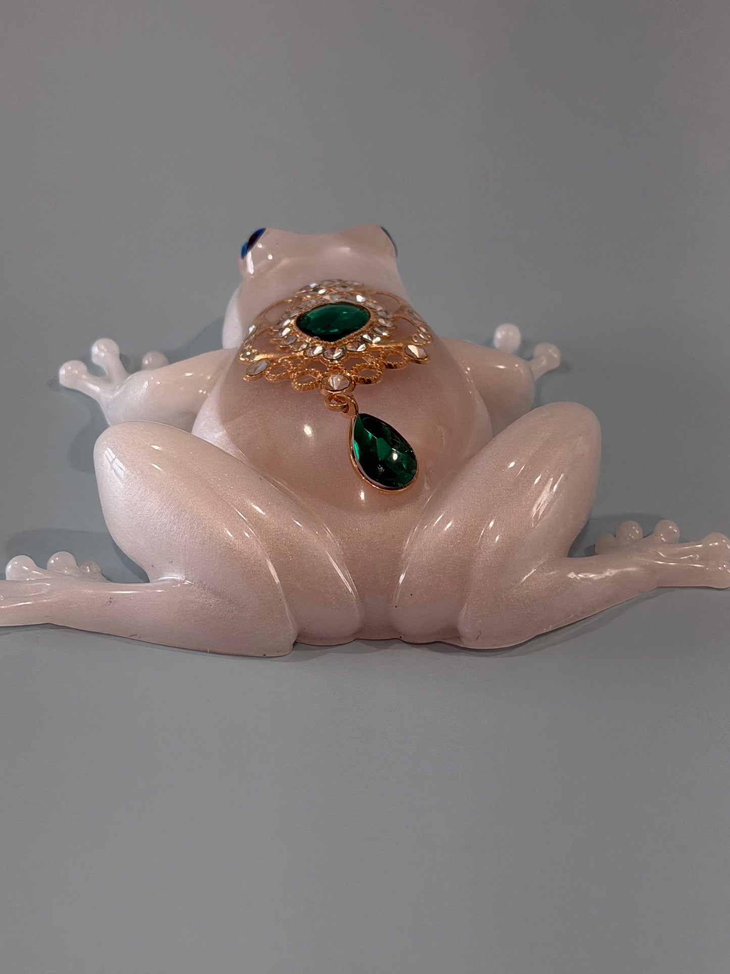Acrylic Resin Art Frog | Decorative Paperweight | Frog Shelf Sitter