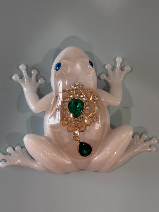 Acrylic Resin Art Frog | Decorative Paperweight | Frog Shelf Sitter