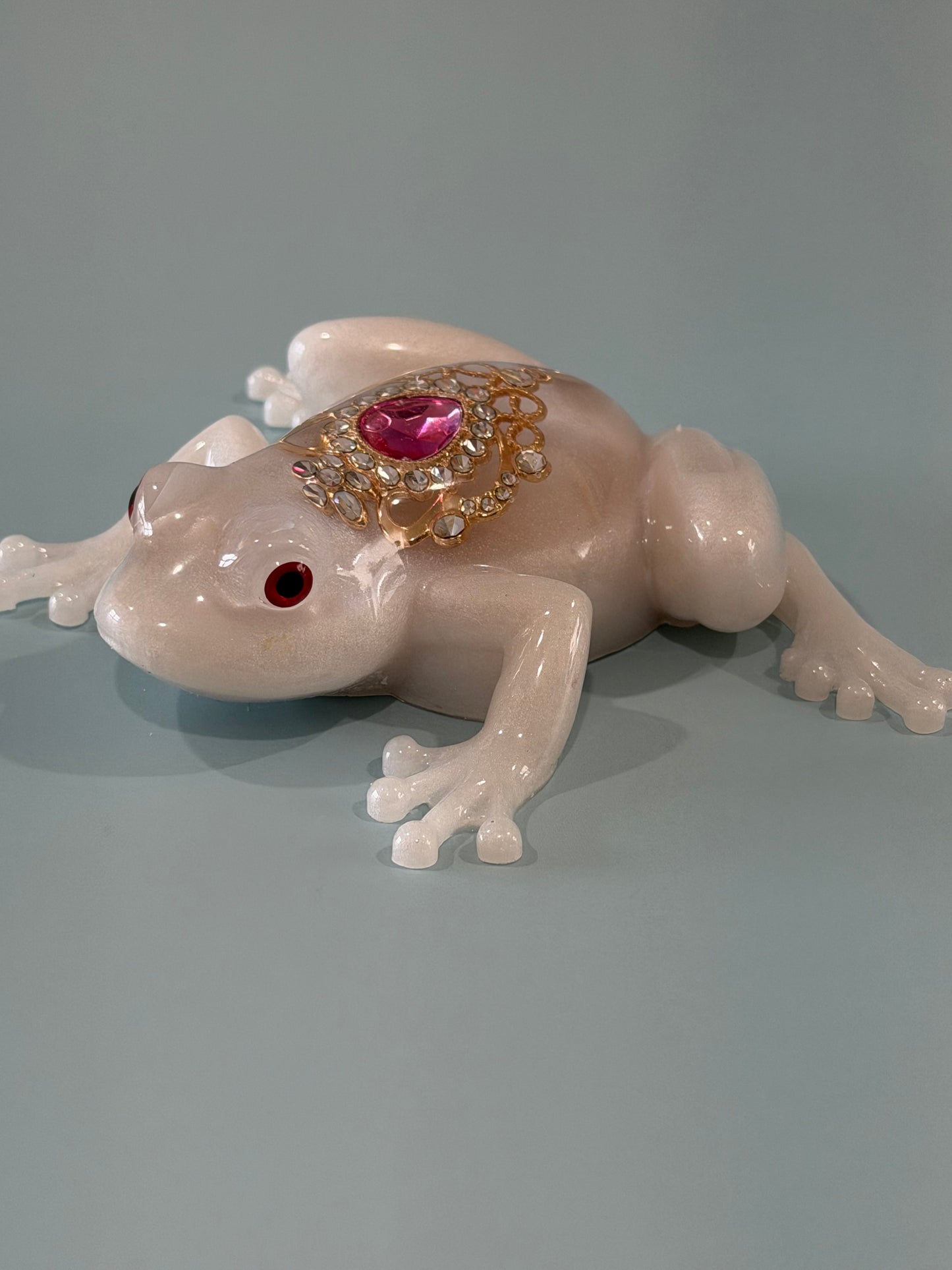 Acrylic Resin Art Frog | Decorative Paperweight | Frog Shelf Sitter