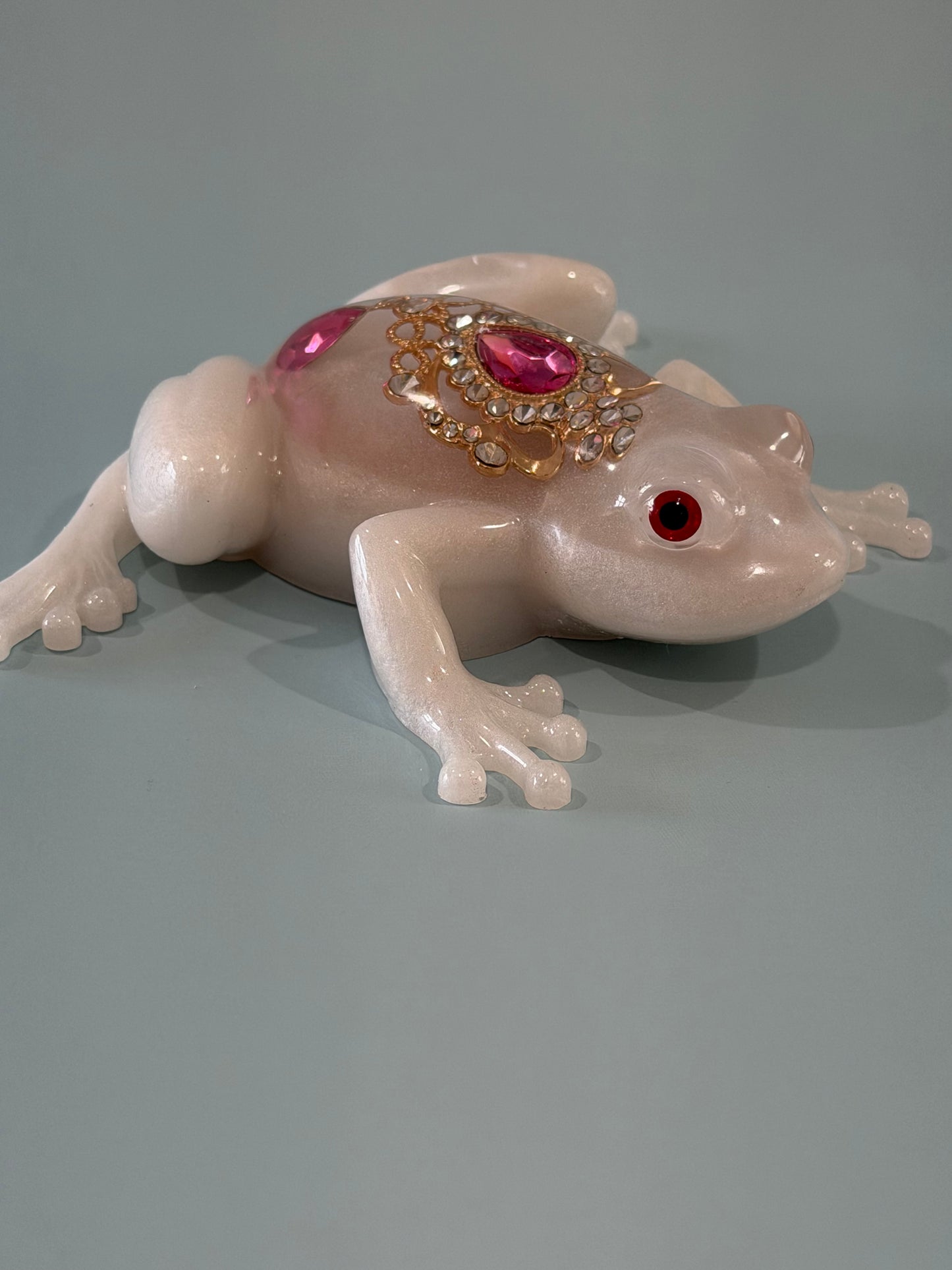 Acrylic Resin Art Frog | Decorative Paperweight | Frog Shelf Sitter
