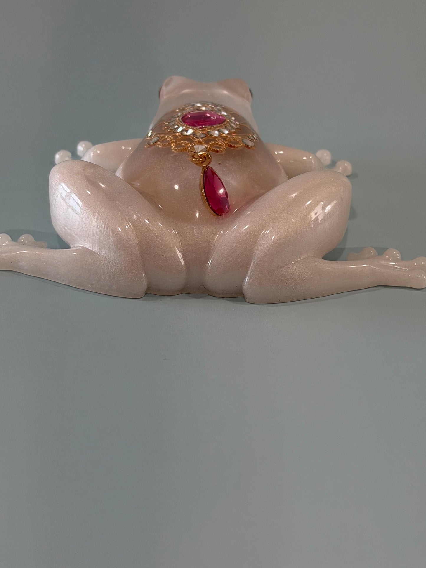 Acrylic Resin Art Frog | Decorative Paperweight | Frog Shelf Sitter