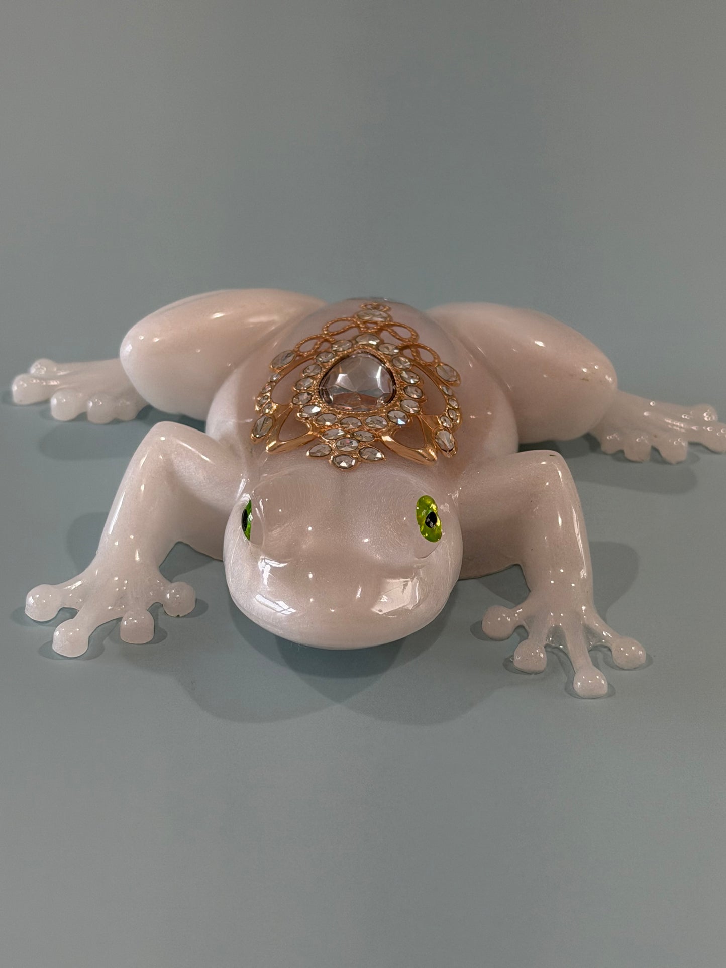 Acrylic Resin Art Frog | Decorative Paperweight | Frog Shelf Sitter