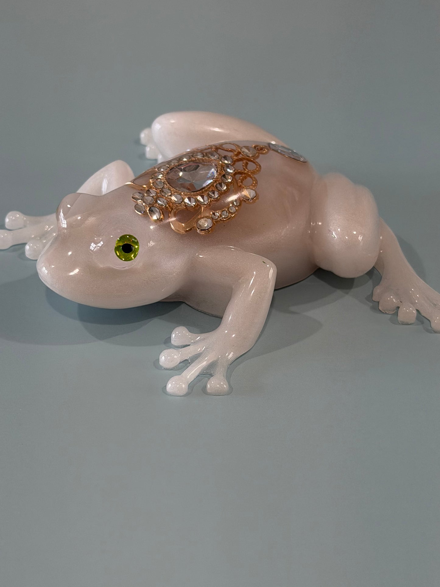 Acrylic Resin Art Frog | Decorative Paperweight | Frog Shelf Sitter