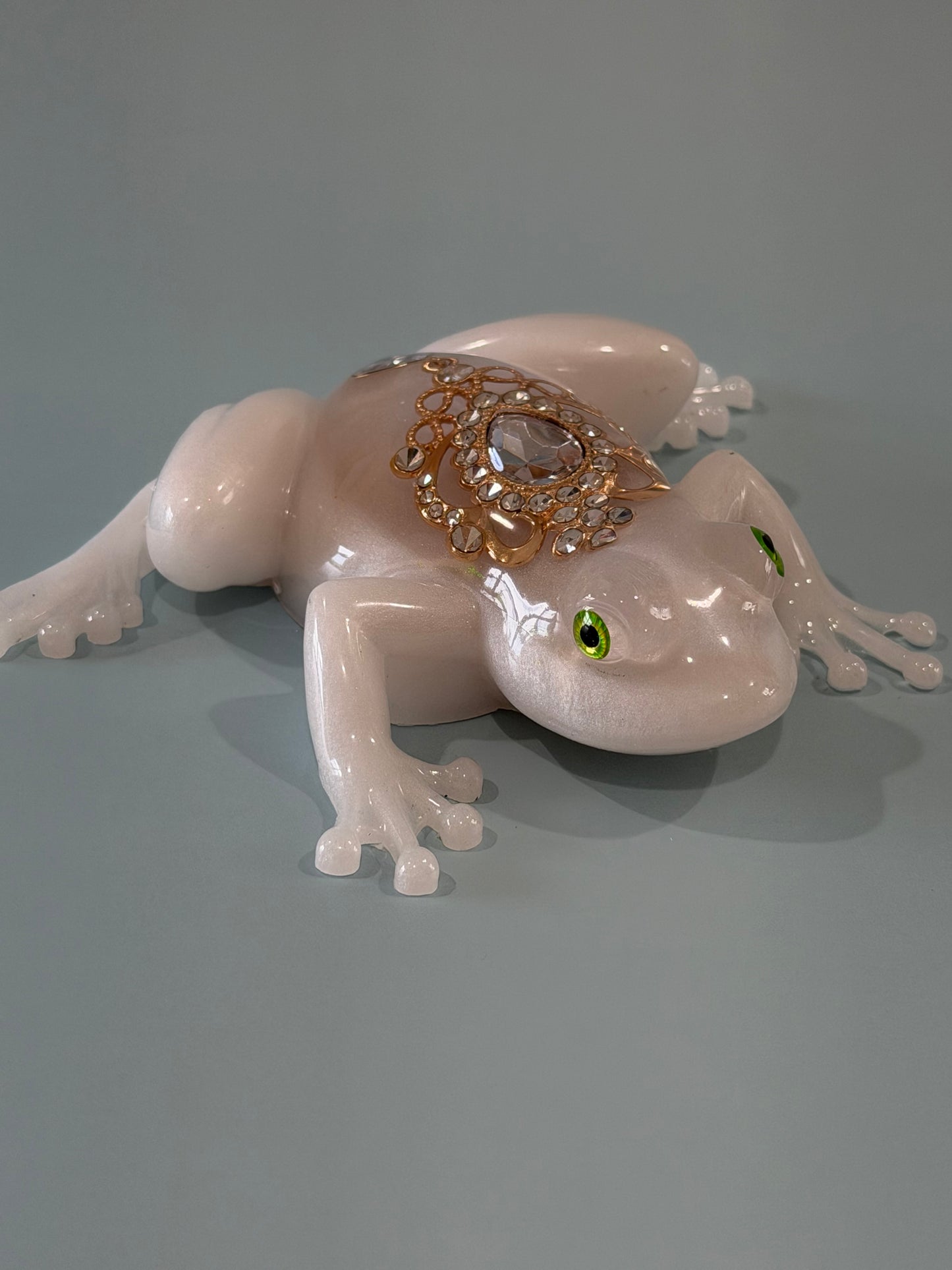 Acrylic Resin Art Frog | Decorative Paperweight | Frog Shelf Sitter