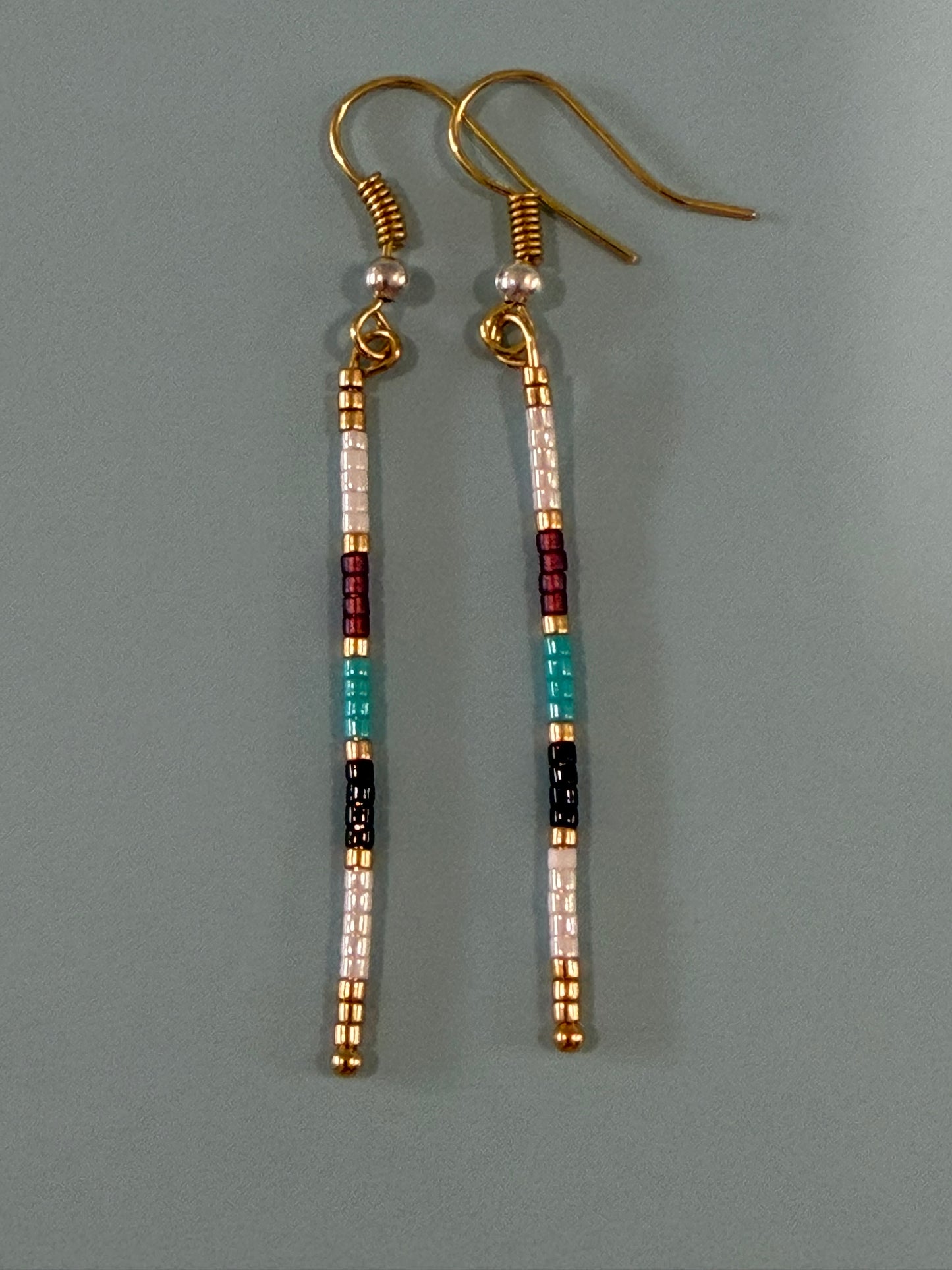 Multi-colored Beaded Dangle Earrings