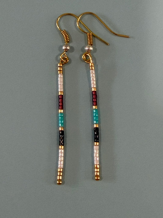 Multi-colored Beaded Dangle Earrings