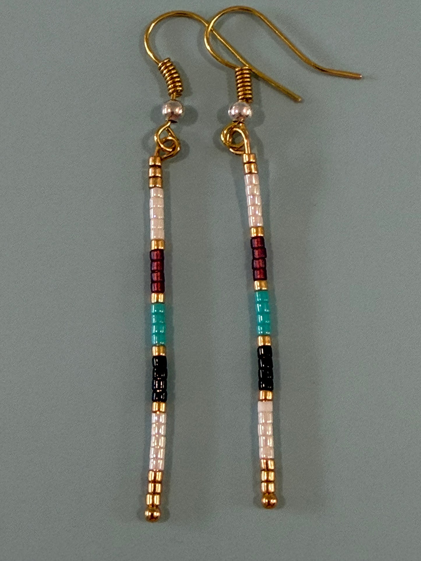 Multi-colored Beaded Dangle Earrings