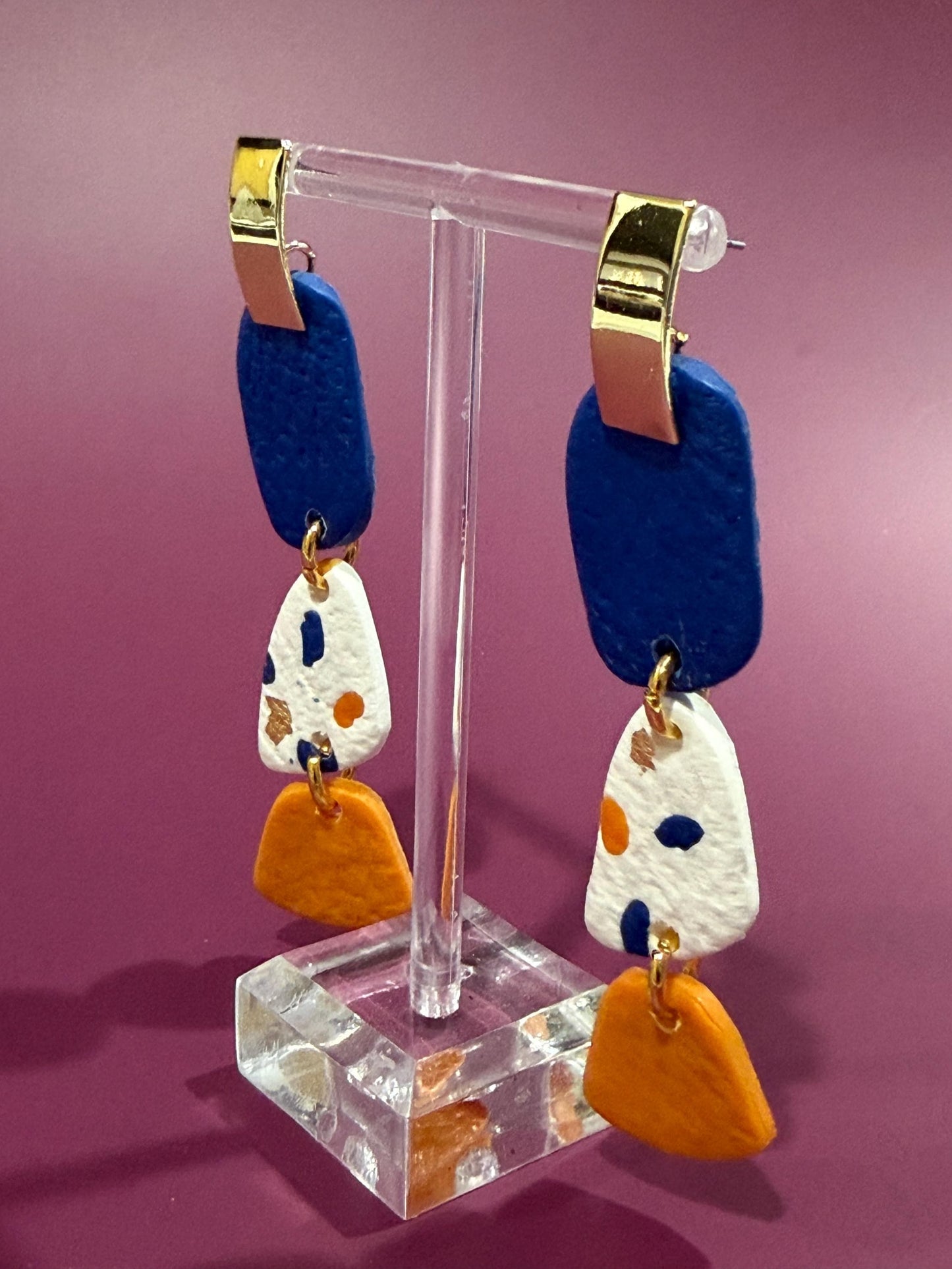Terrazzo-Look Dangle Earrings