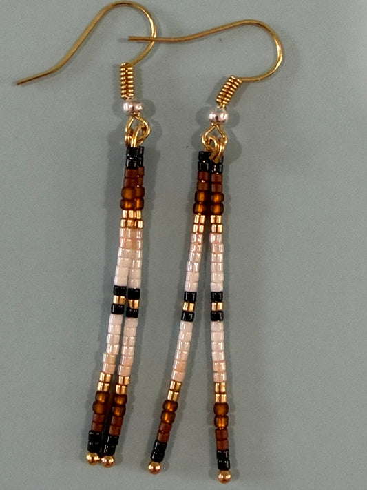 Multi-colored Beaded Dangle Earrings