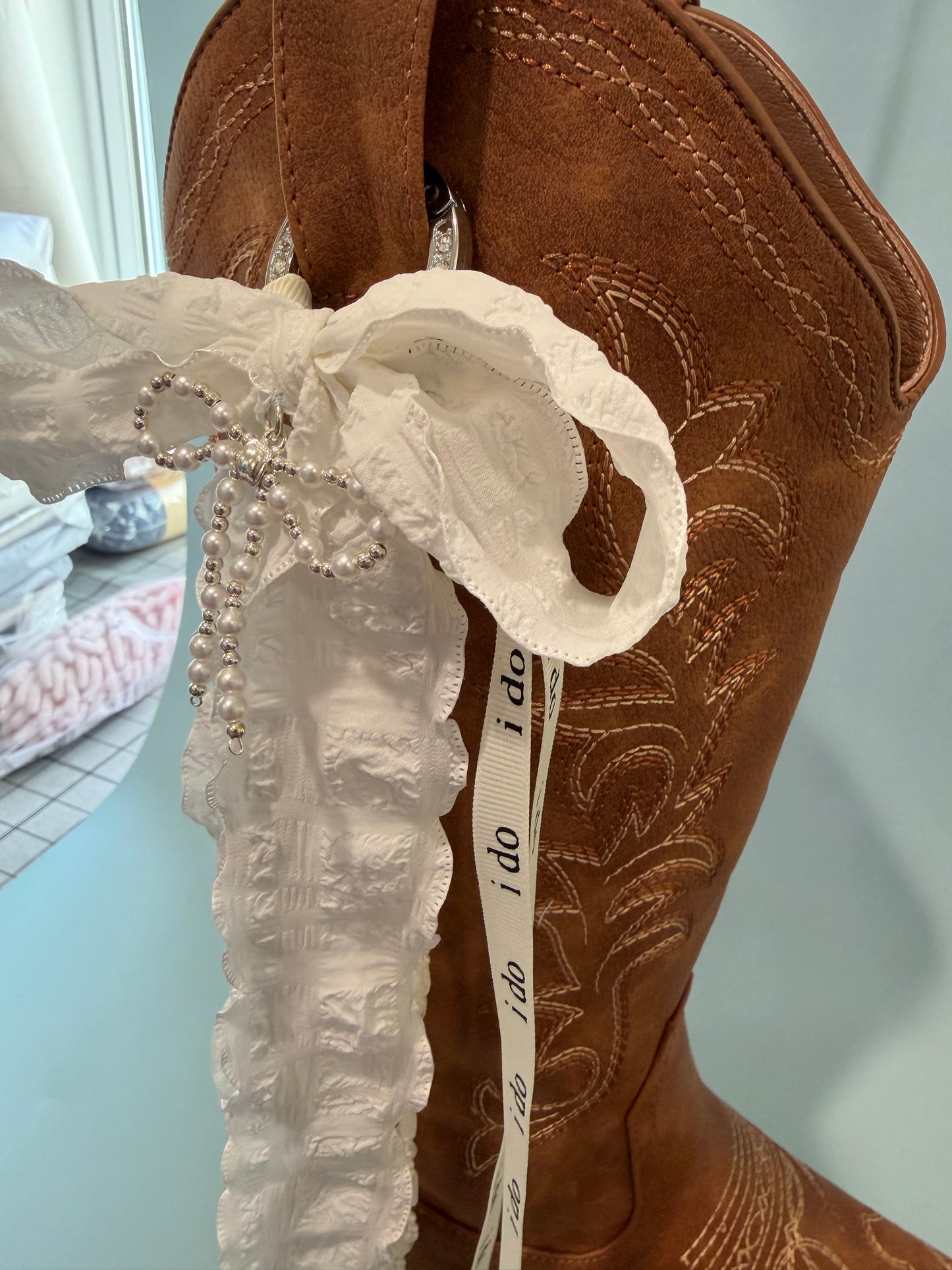 Boot Bows, Country Wedding Boot Ribbons, Bridal Wear Accessory, Bride Bows