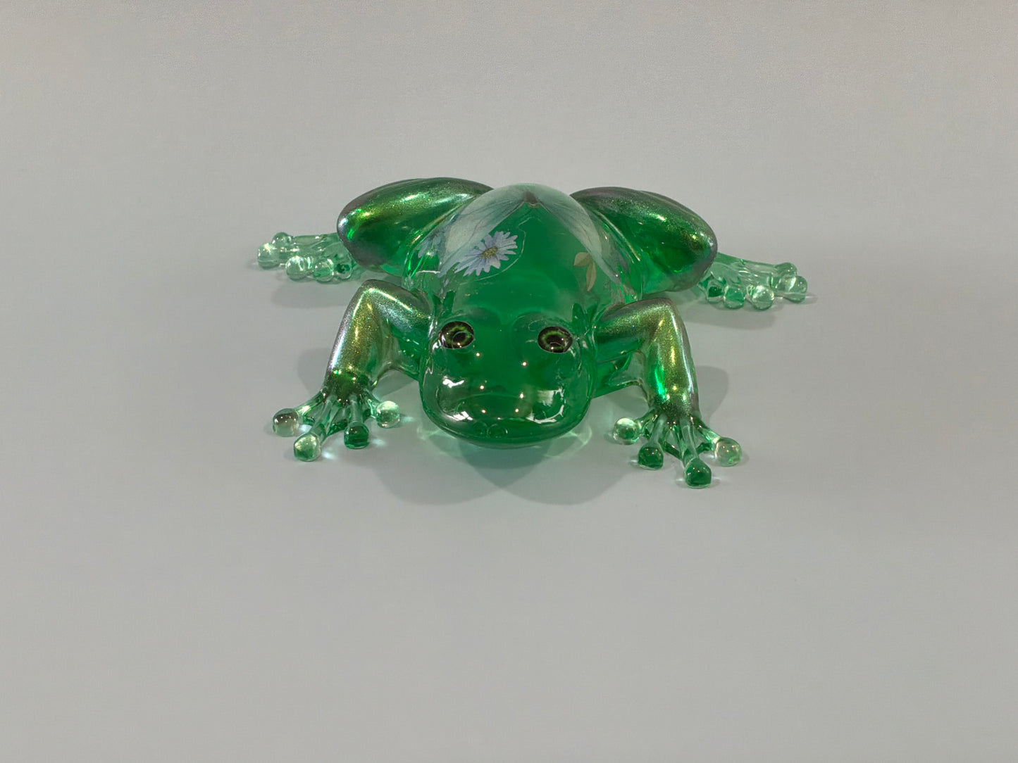 Acrylic Resin Art Frog | Decorative Paperweight - Frog Shelf Sitter