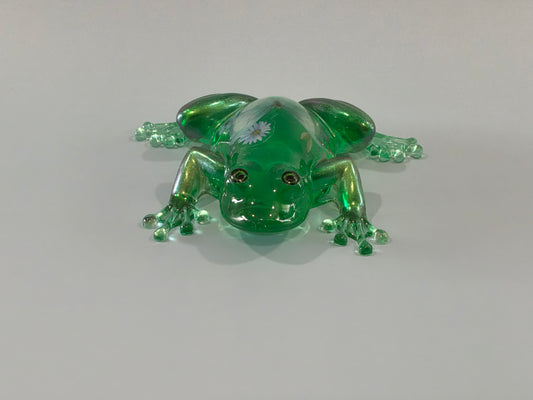 Acrylic Resin Art Frog | Decorative Paperweight - Frog Shelf Sitter