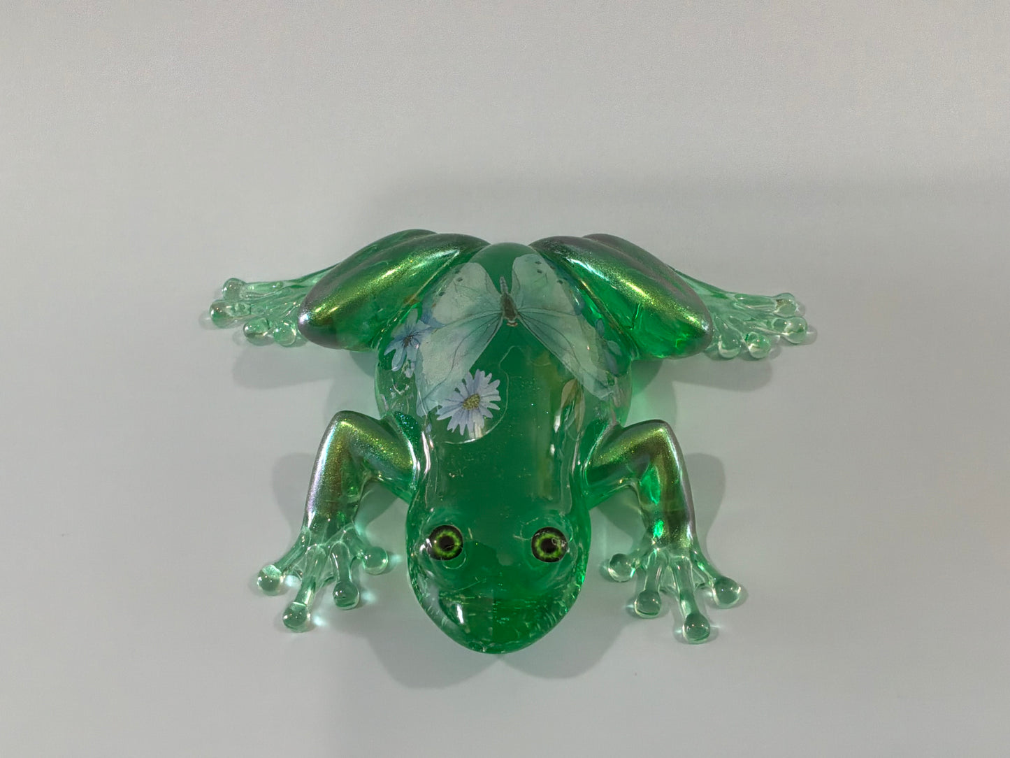 Acrylic Resin Art Frog | Decorative Paperweight - Frog Shelf Sitter