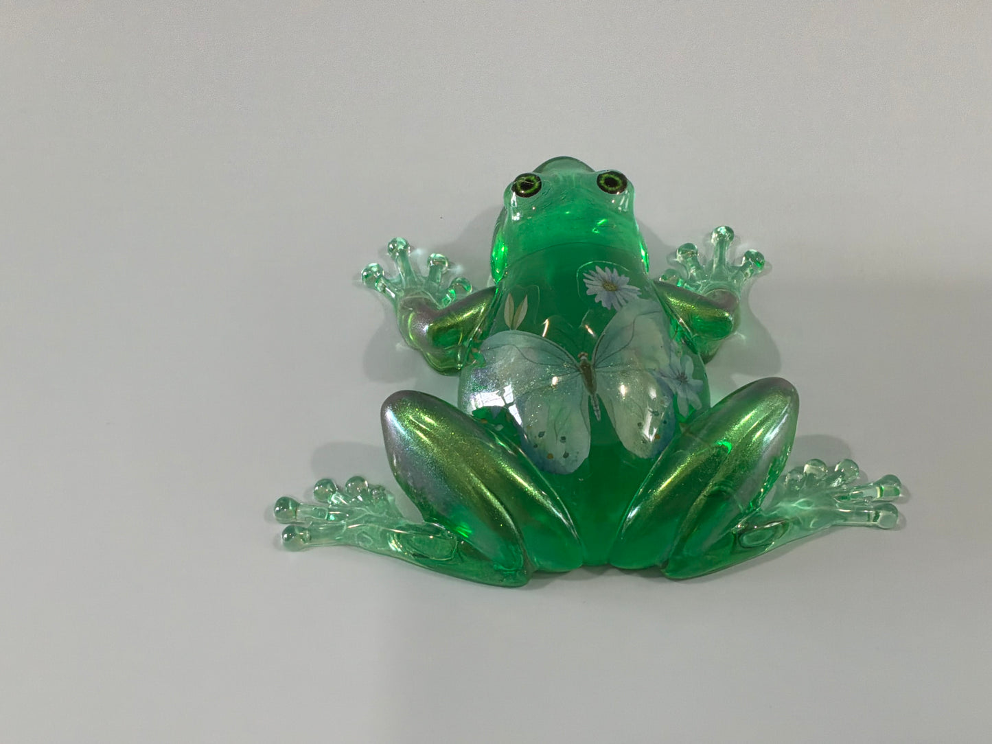 Acrylic Resin Art Frog | Decorative Paperweight - Frog Shelf Sitter