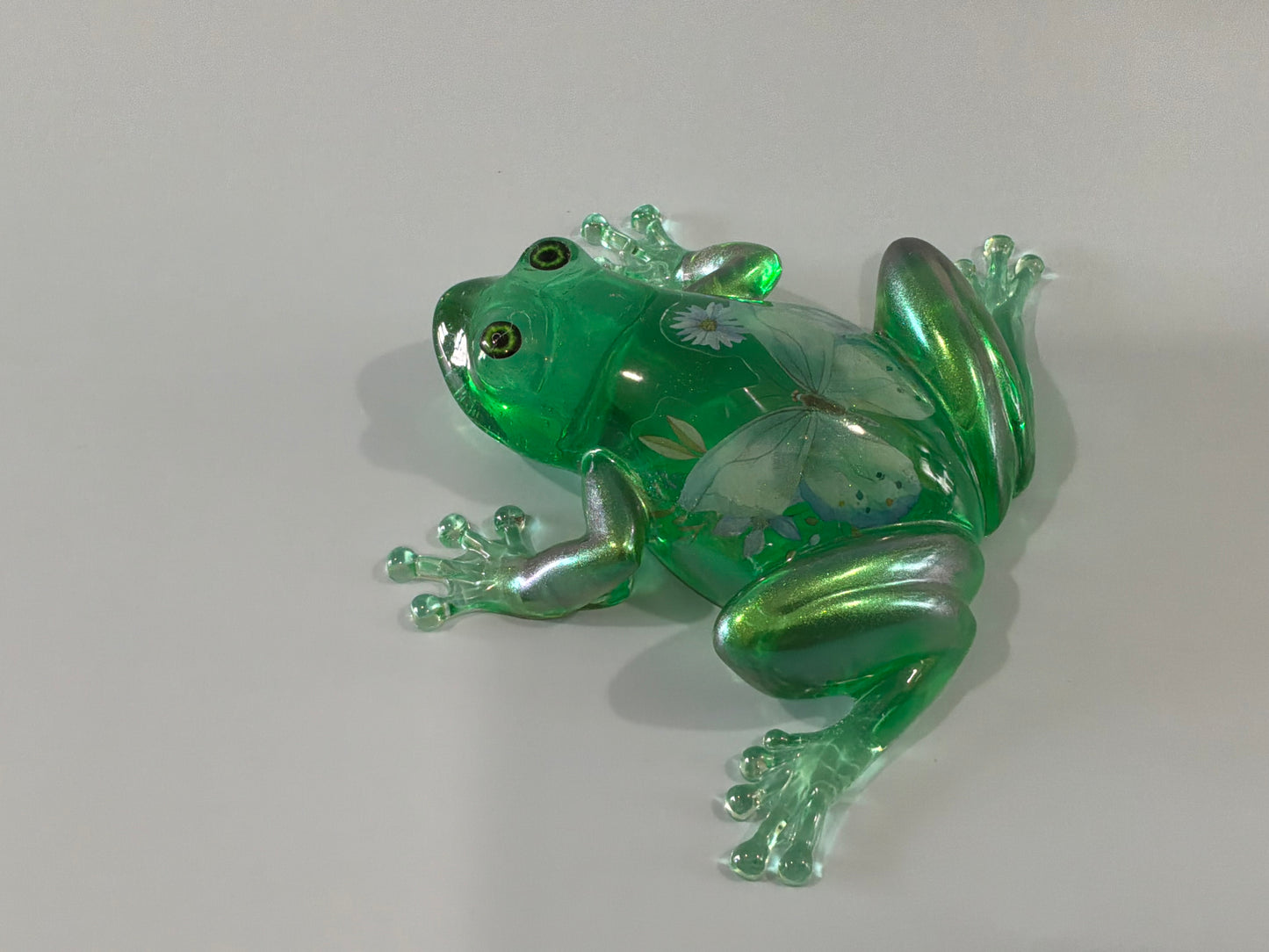 Acrylic Resin Art Frog | Decorative Paperweight - Frog Shelf Sitter