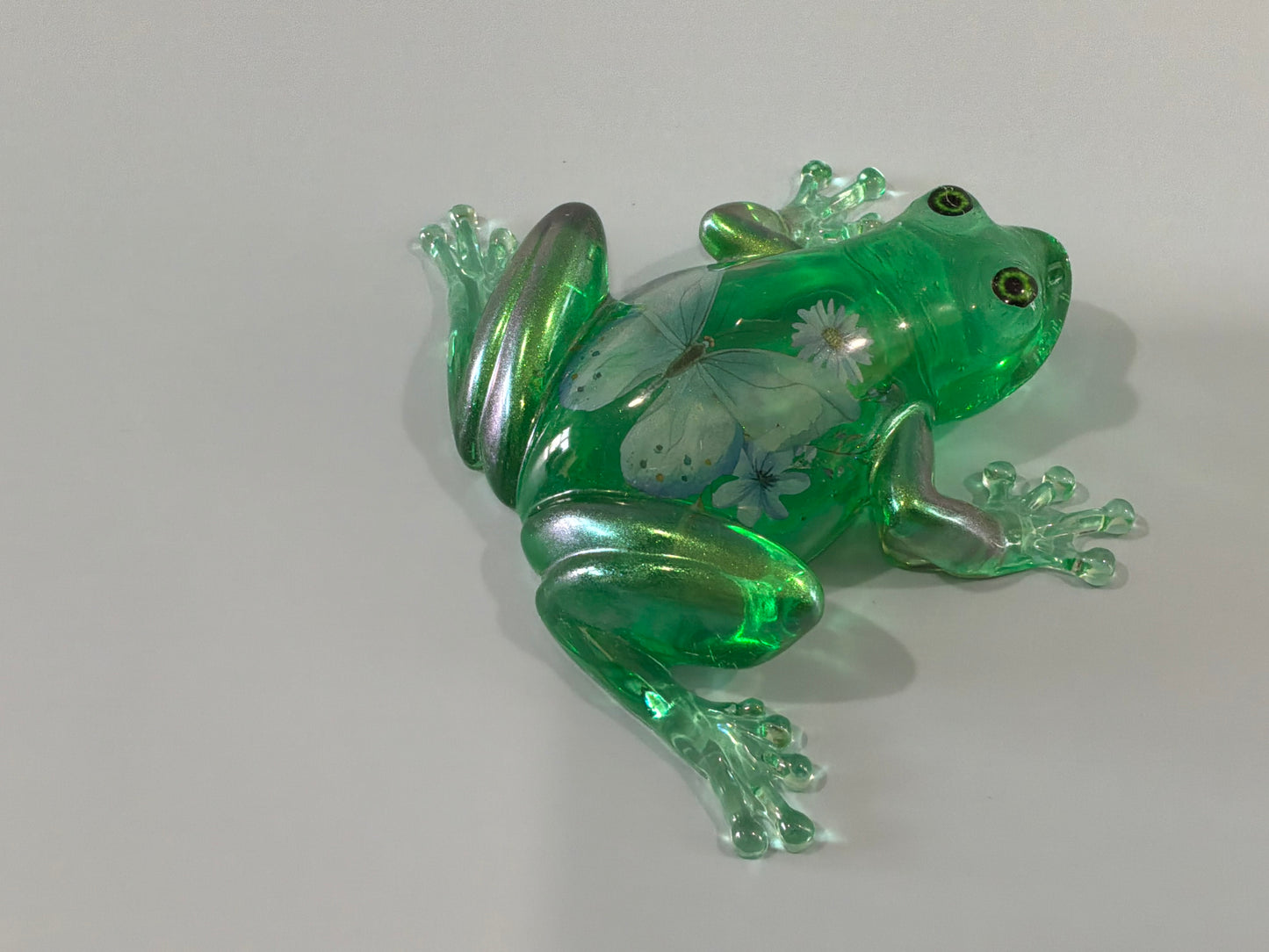 Acrylic Resin Art Frog | Decorative Paperweight - Frog Shelf Sitter