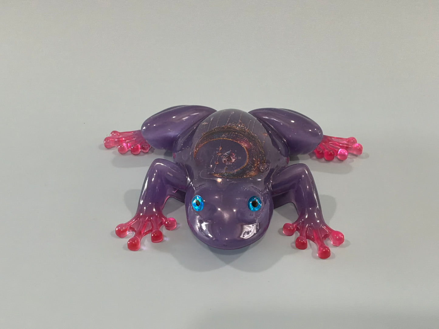 Acrylic Resin Art Frog | Decorative Paperweight | Frog Shelf Sitter