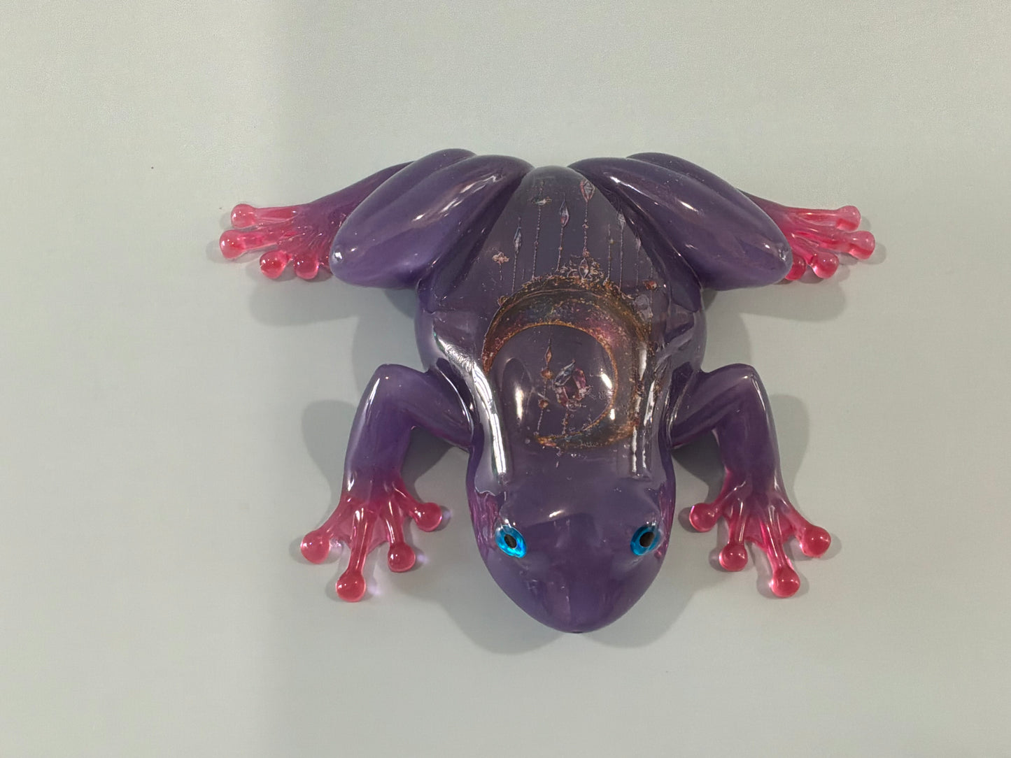 Acrylic Resin Art Frog | Decorative Paperweight | Frog Shelf Sitter