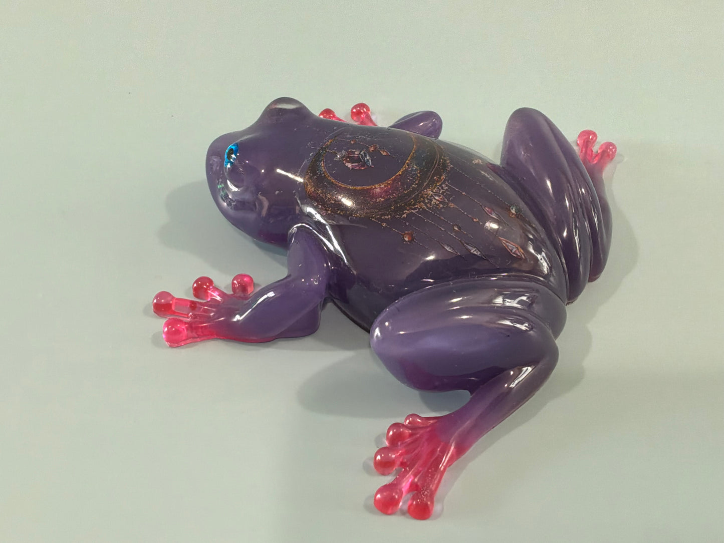 Acrylic Resin Art Frog | Decorative Paperweight | Frog Shelf Sitter