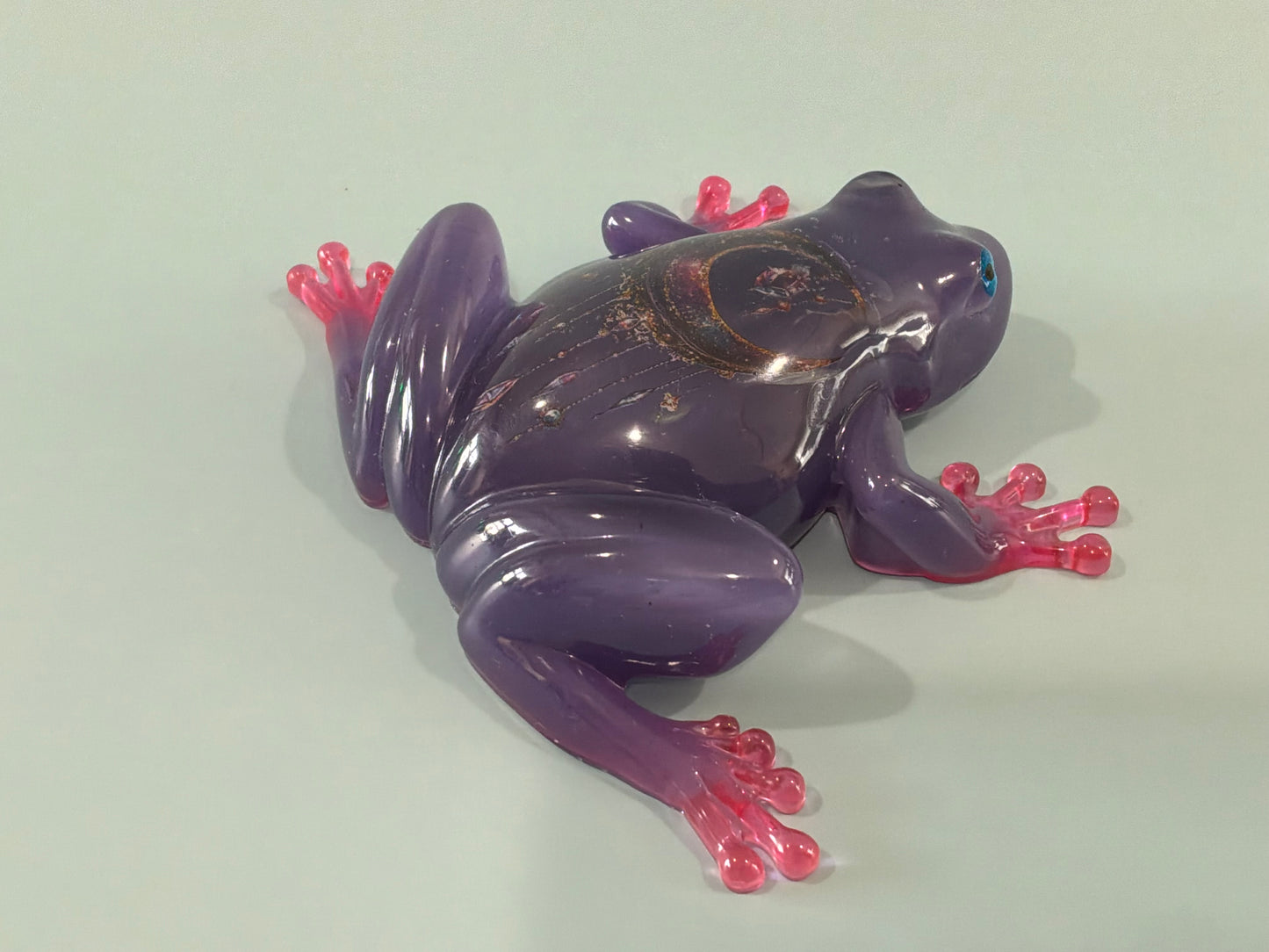 Acrylic Resin Art Frog | Decorative Paperweight | Frog Shelf Sitter