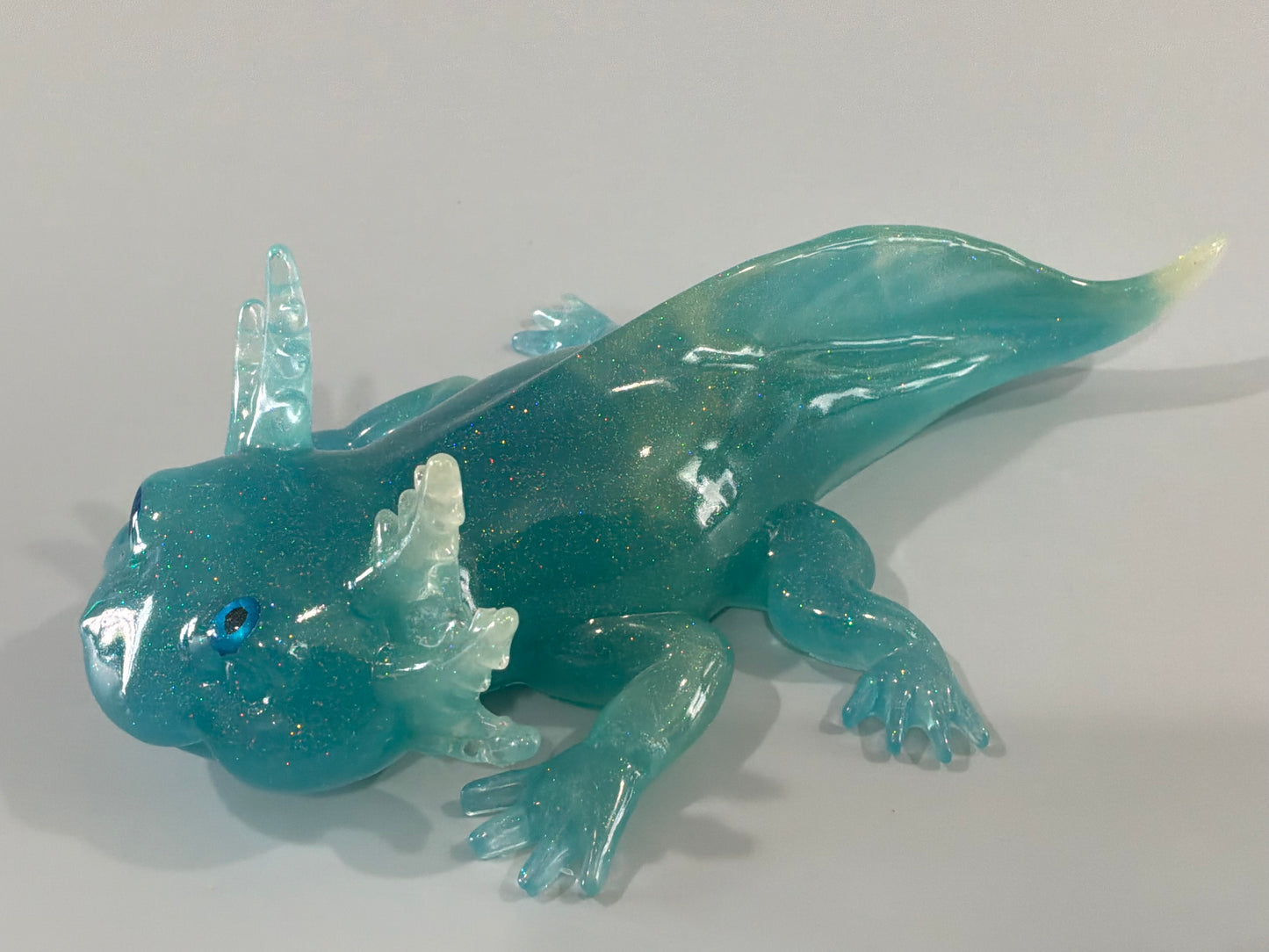 Acrylic Resin Axolotl Figurine | Cute Paperweight | Shelfsitter