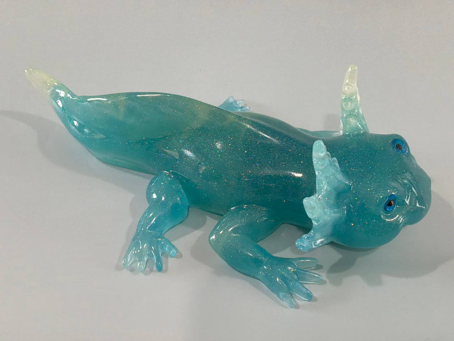 Acrylic Resin Axolotl Figurine | Cute Paperweight | Shelfsitter