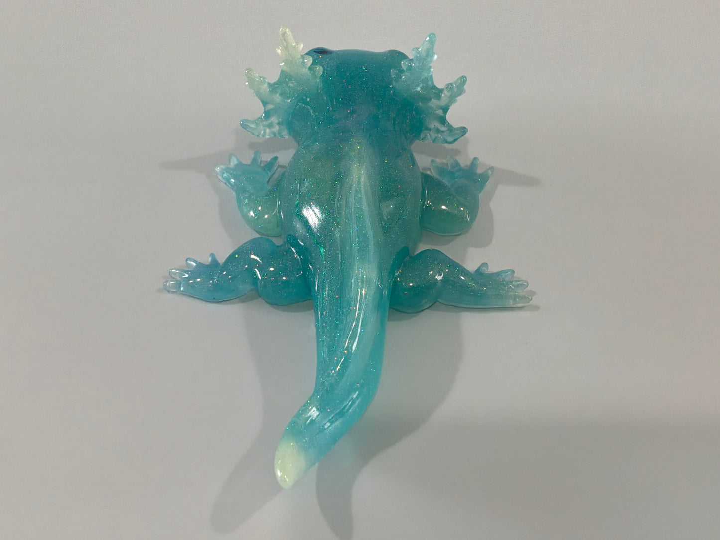 Acrylic Resin Axolotl Figurine | Cute Paperweight | Shelfsitter
