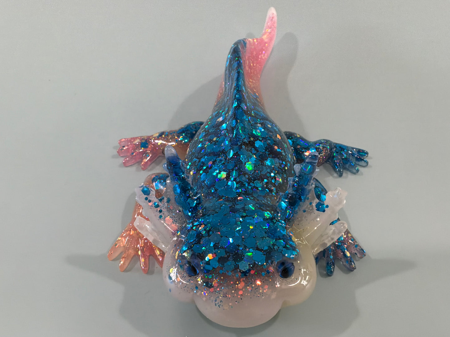Acrylic Resin Axolotl Figurine | Cute Paperweight | Shelfsitter