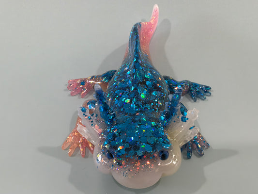 Acrylic Resin Axolotl Figurine | Cute Paperweight | Shelfsitter