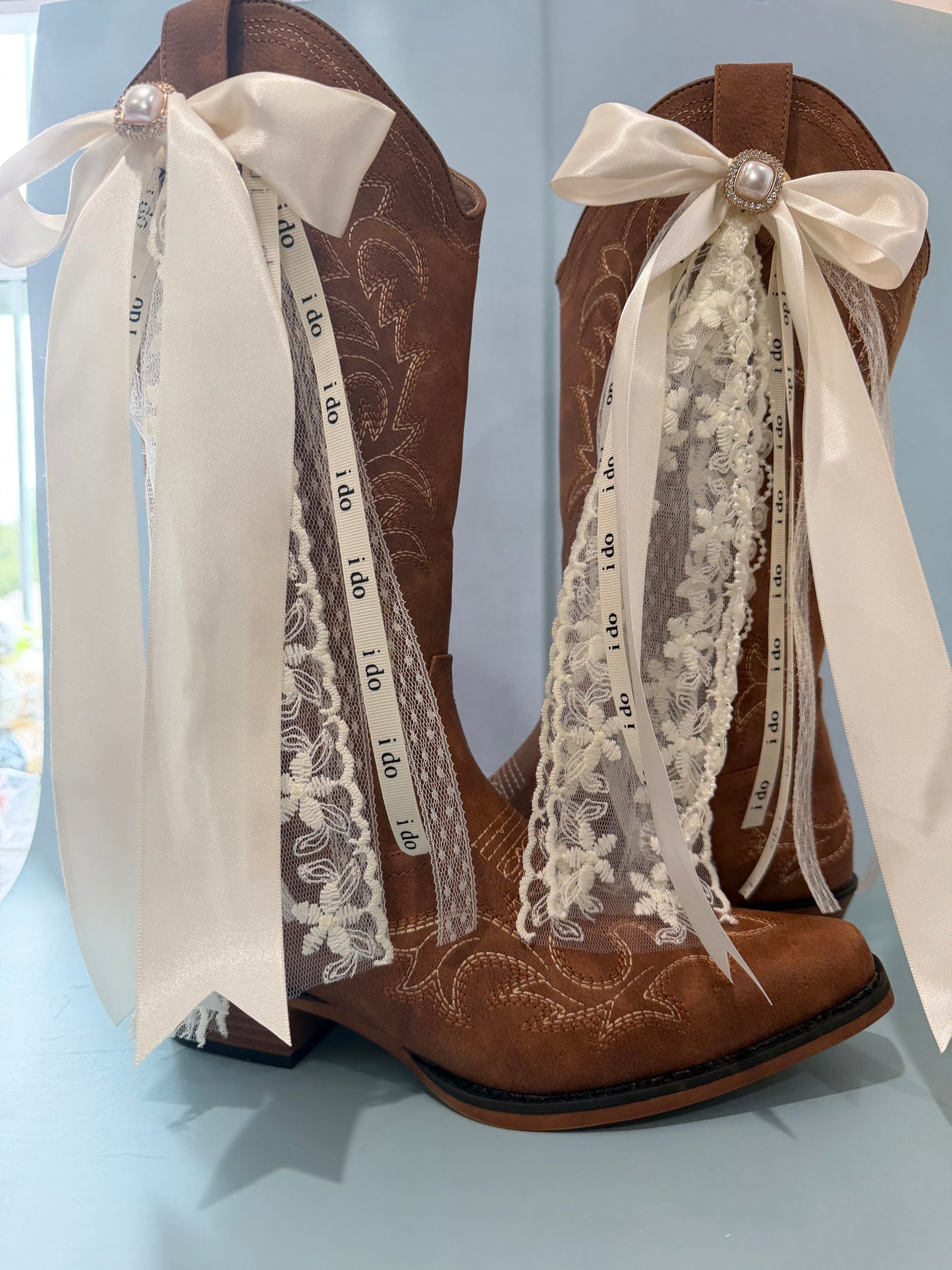 Boot Bows, Country Wedding Boot Ribbons, Western Wear Accessory