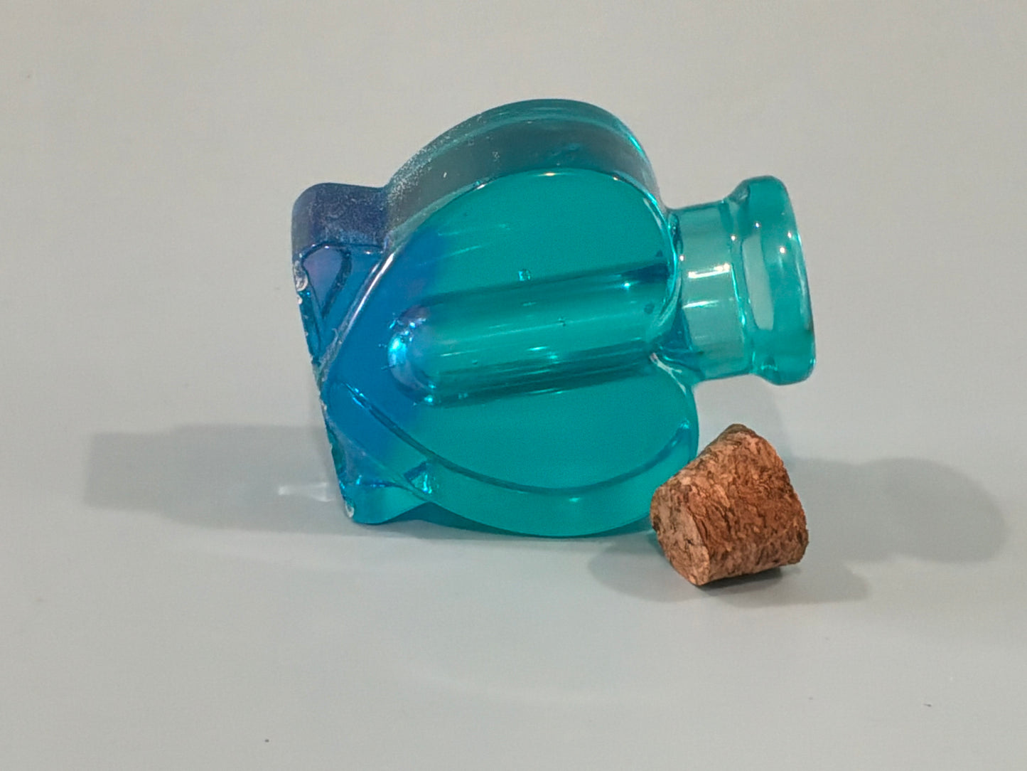 Blue Heart-Shaped Acrylic Resin Mini Bottle