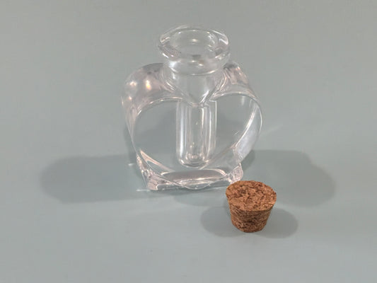 Clear Heart-Shaped Acrylic Resin Mini Bottle